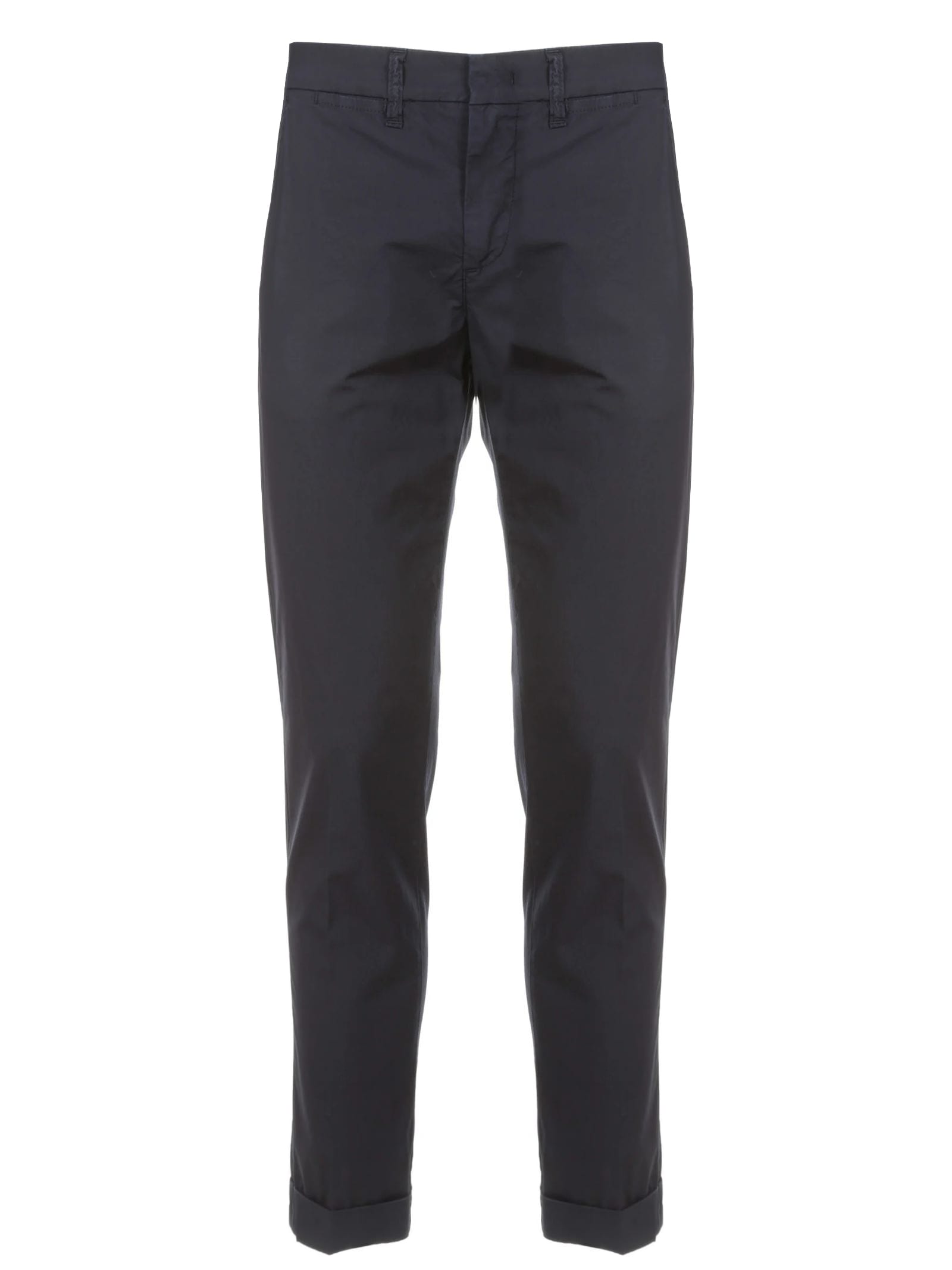 Blue Cotton Stretch Trousers