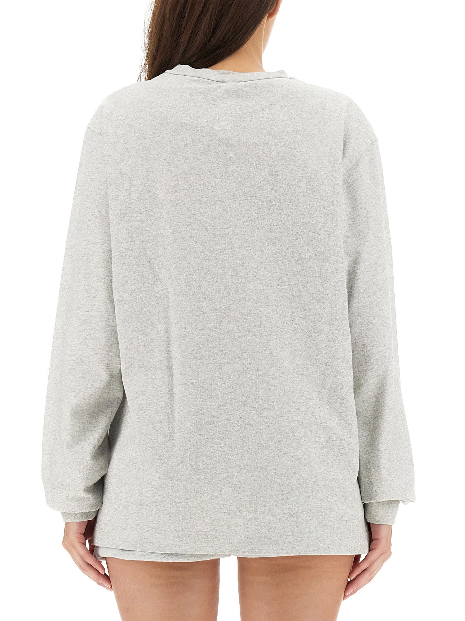 Shop Alexander Wang Sweatshirt With Logo In Light Heather Grey