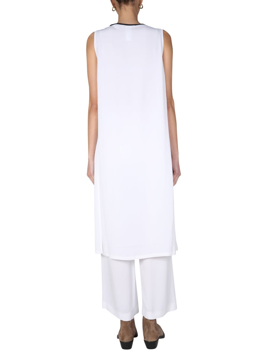 Fabiana Filippi Bow-detail V-neck Long Top In White