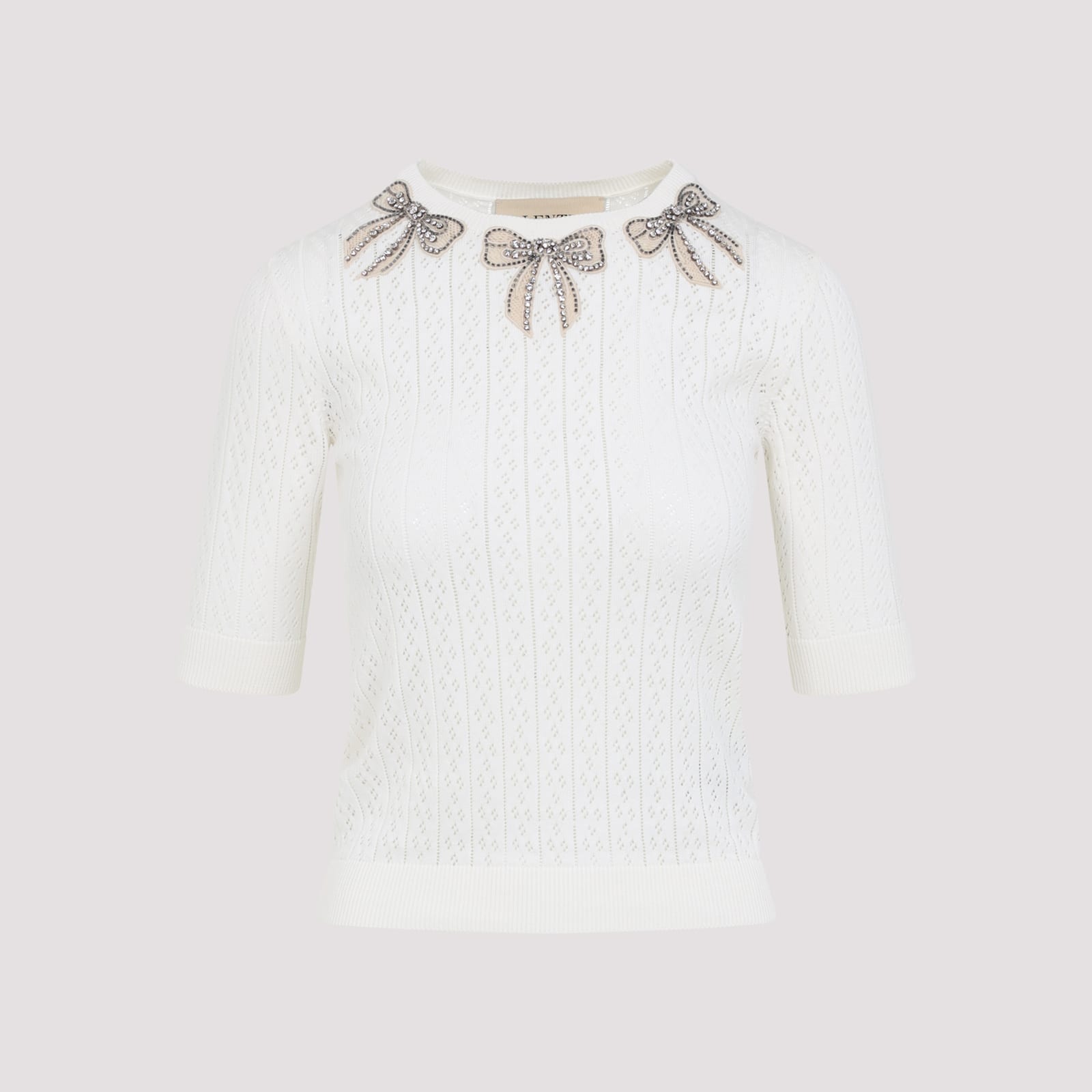 Valentino White Cotton Pullover In White