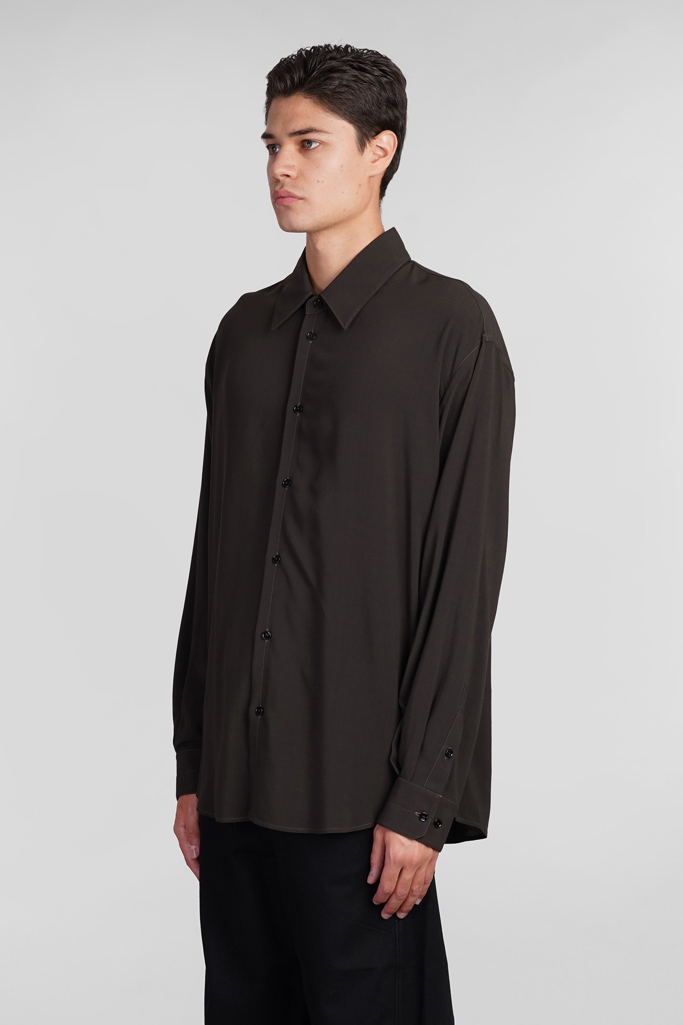 Lemaire Loop Shirt In Brown