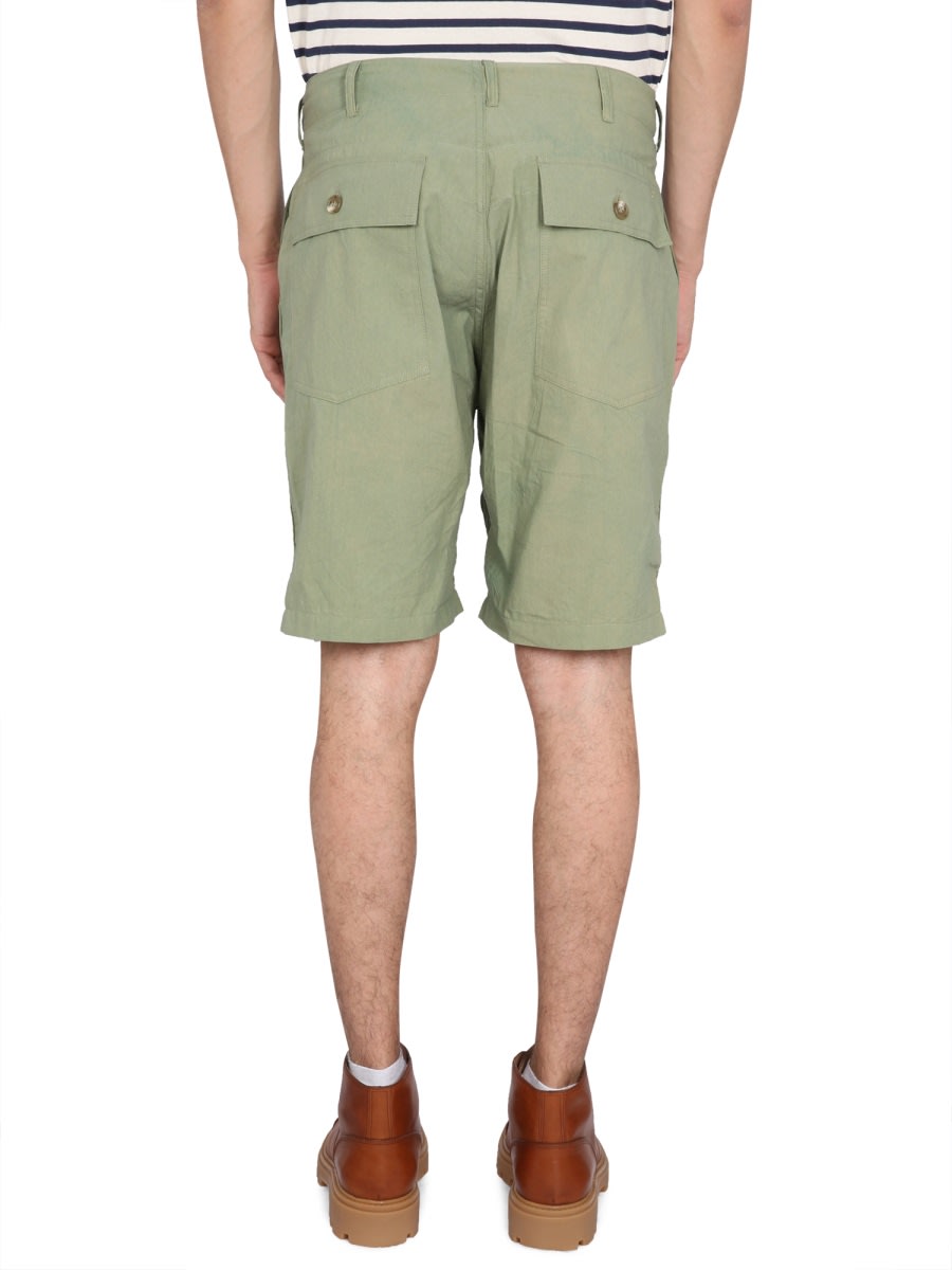 Engineered Garments Button Closure Bermuda Shorts In Green