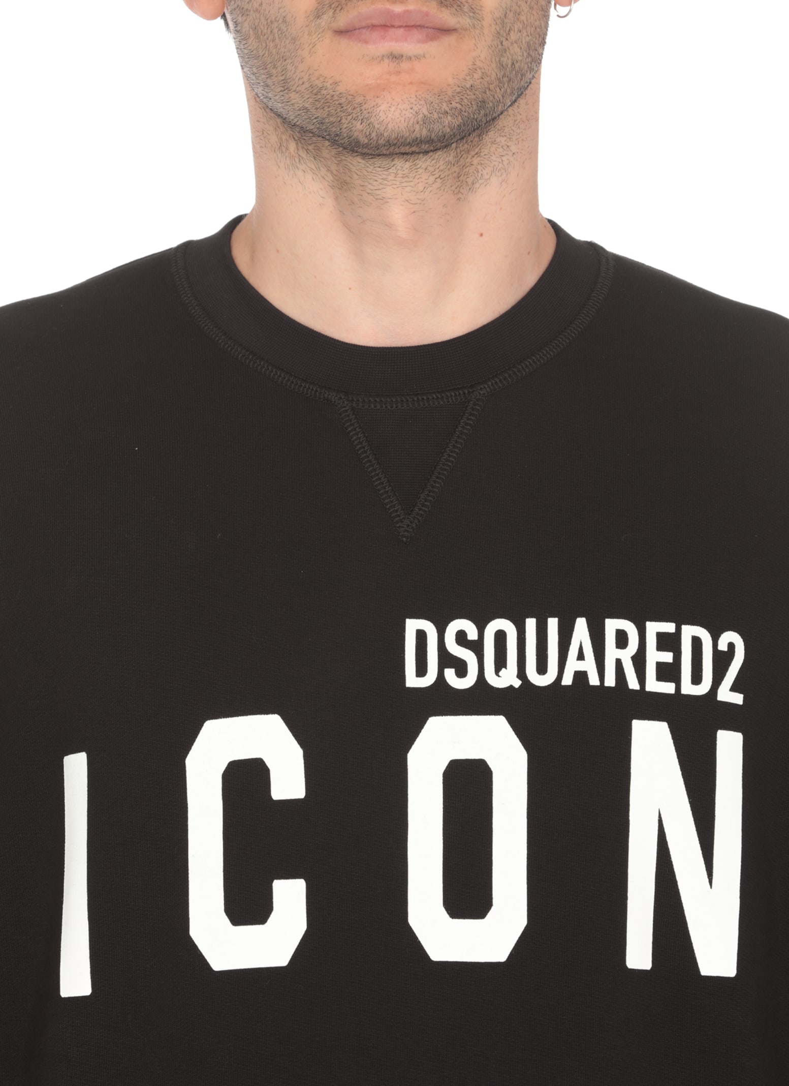 Dsquared2 Icon-print Crew Neck Sweatshirt In Black