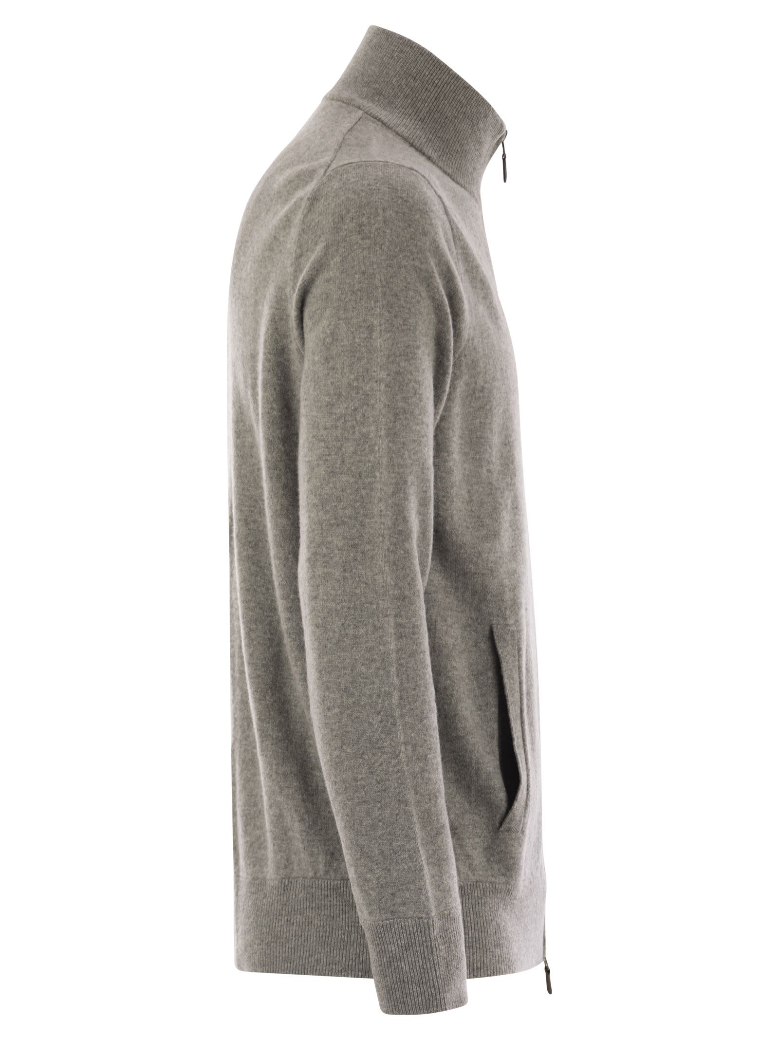 Polo Ralph Lauren Wool Sweater With Zip In Gray