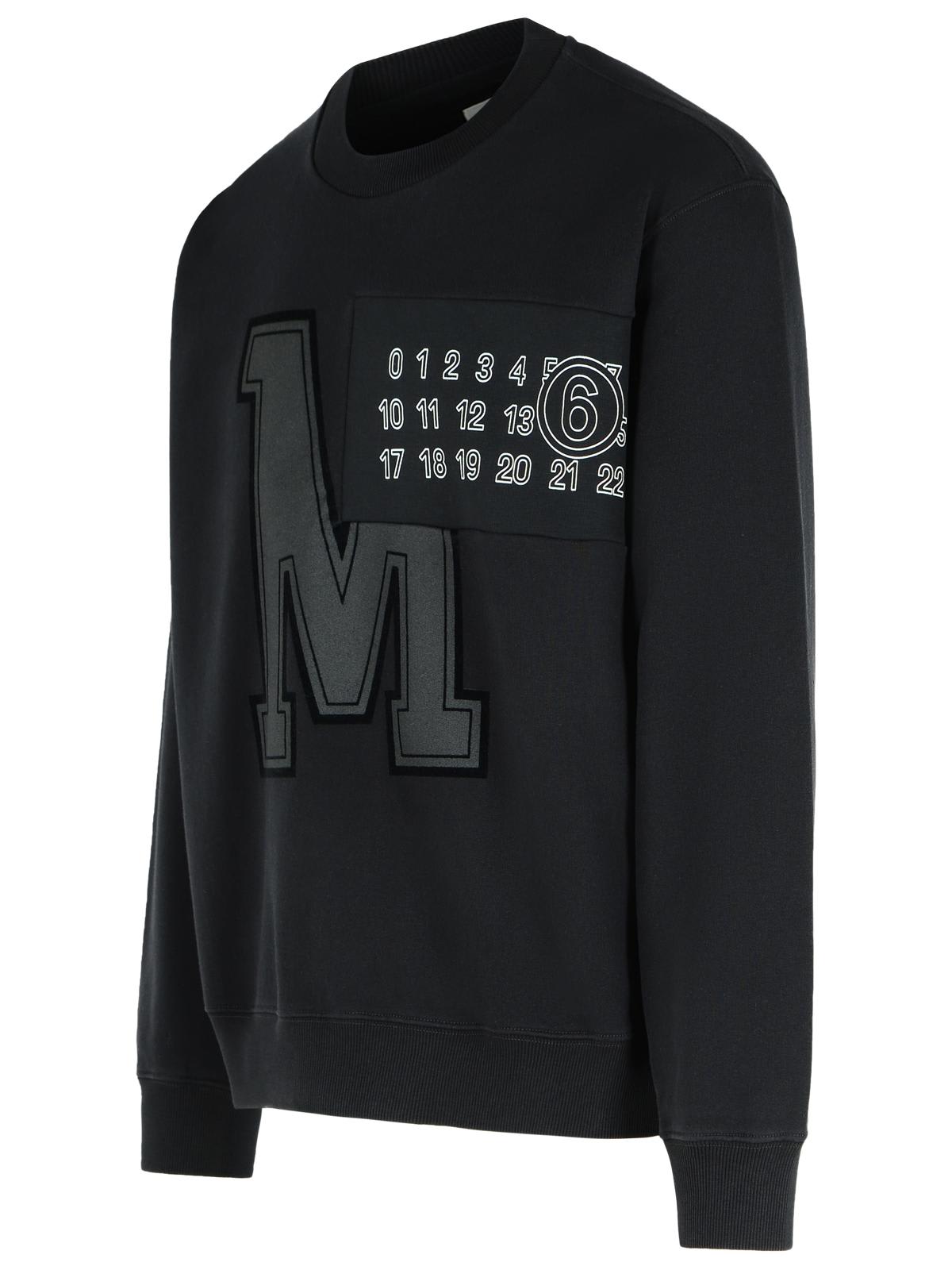 Mm6 Maison Margiela Numeric Motif Embroidered Sweatshirt In Black