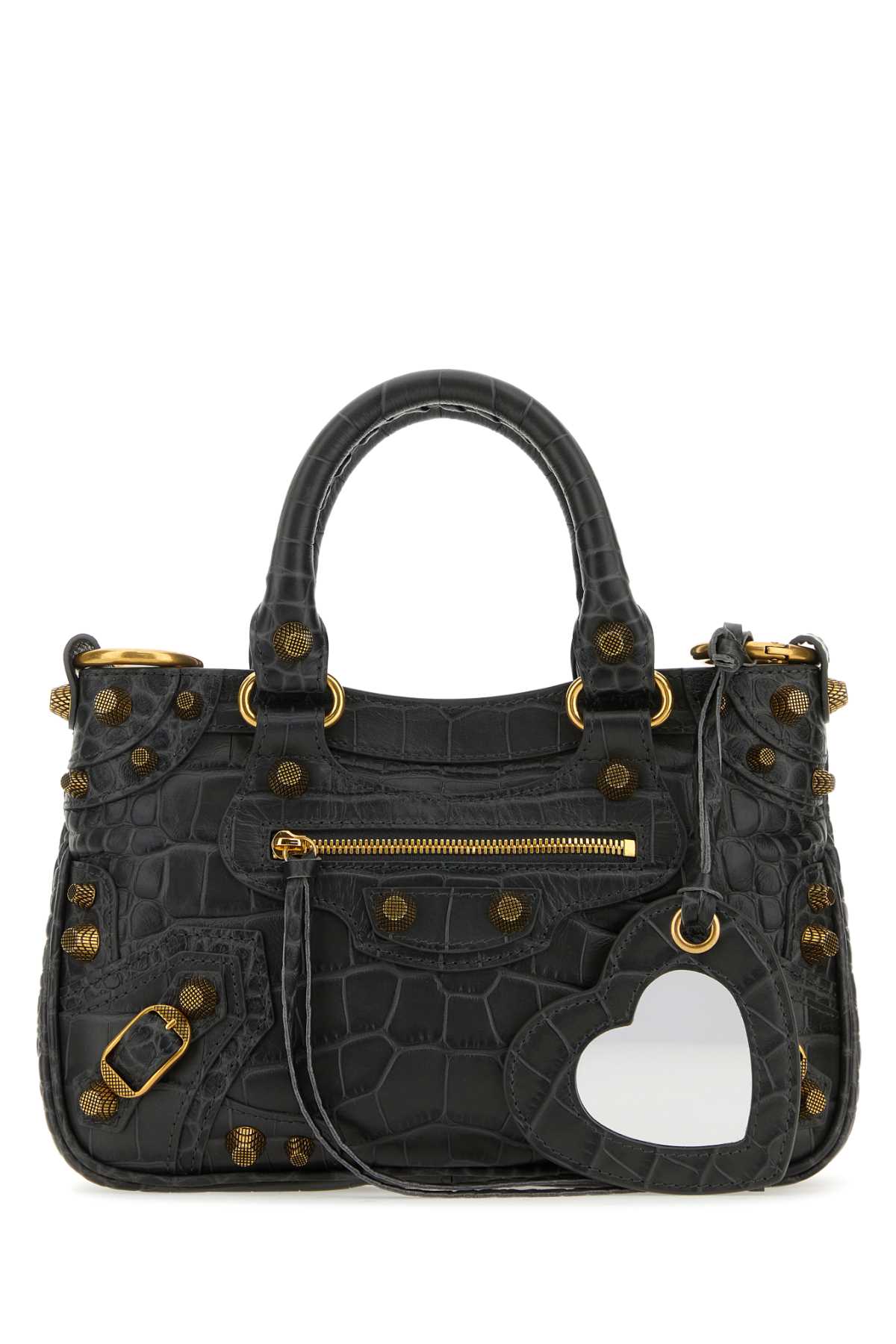 Shop Balenciaga Charcoal Leather Neo Cagole S Handbag In 1309