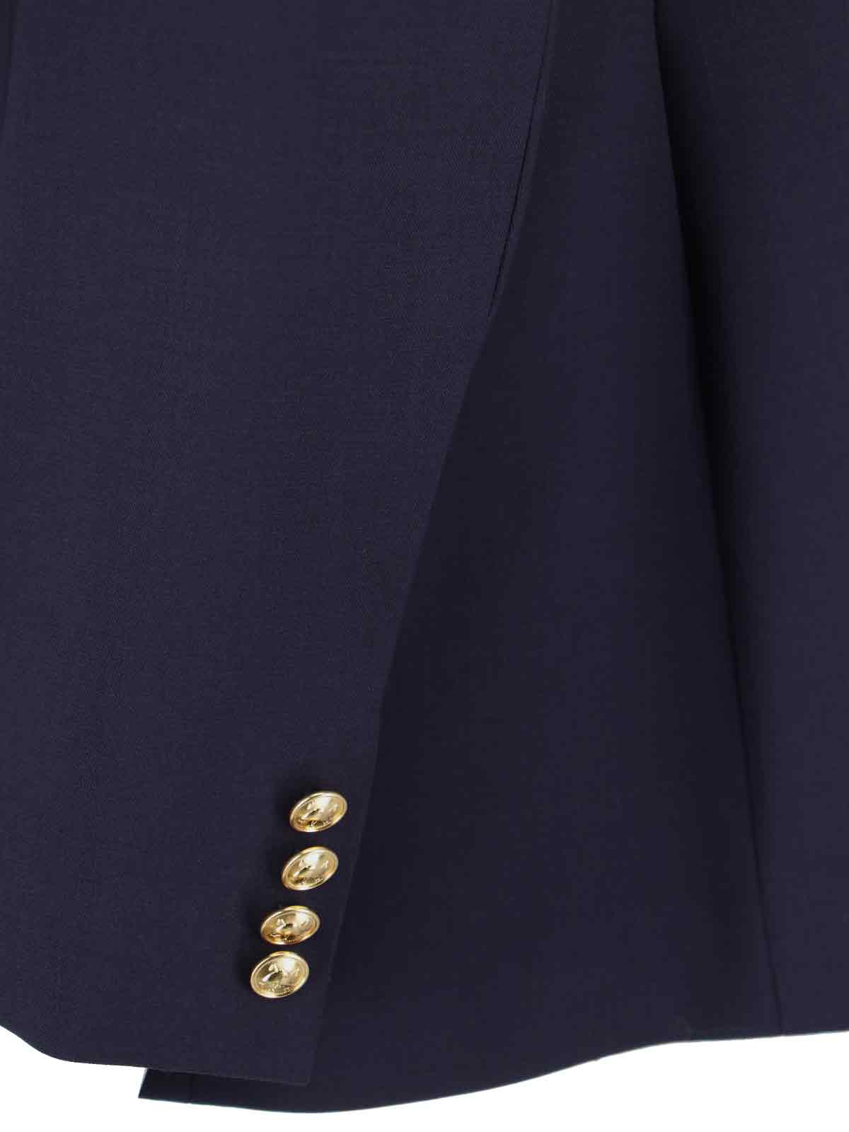 Polo Ralph Lauren Double-breasted Wool Blazer In Blue