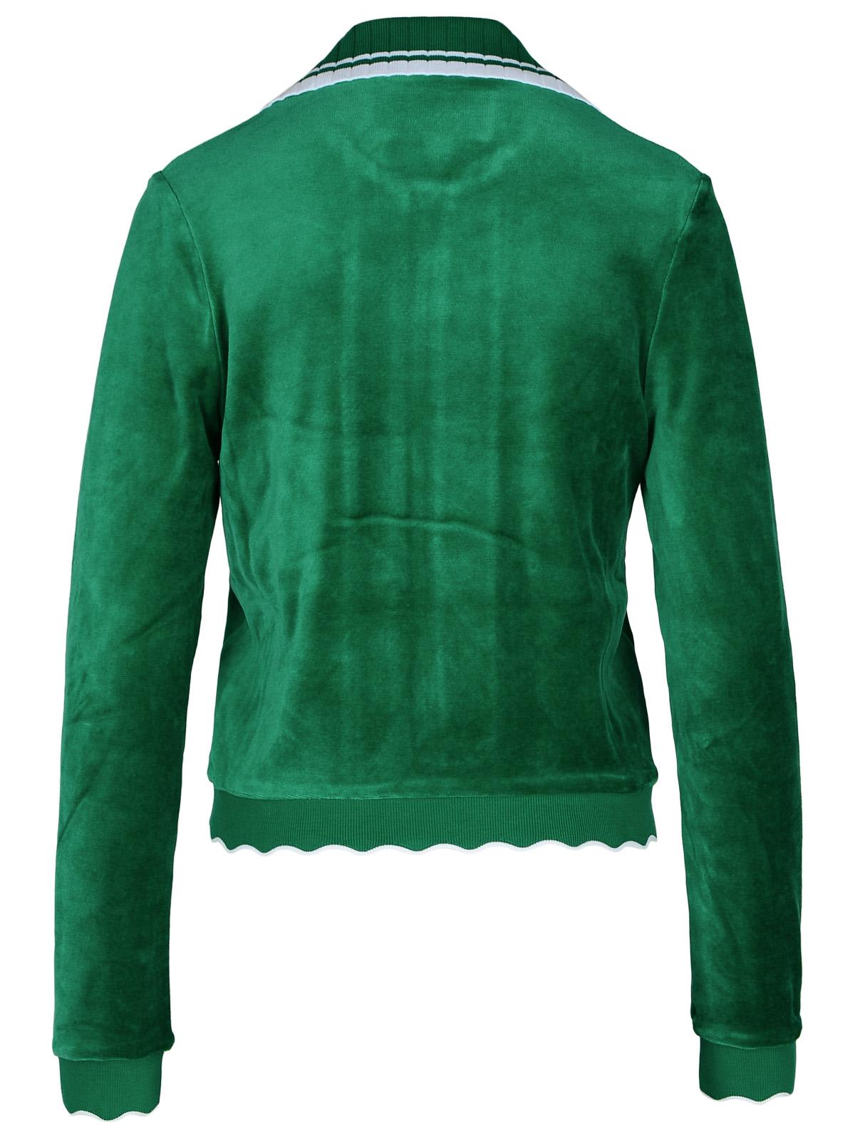 Shop Casablanca Track Green Cotton Blend Sweatshirt