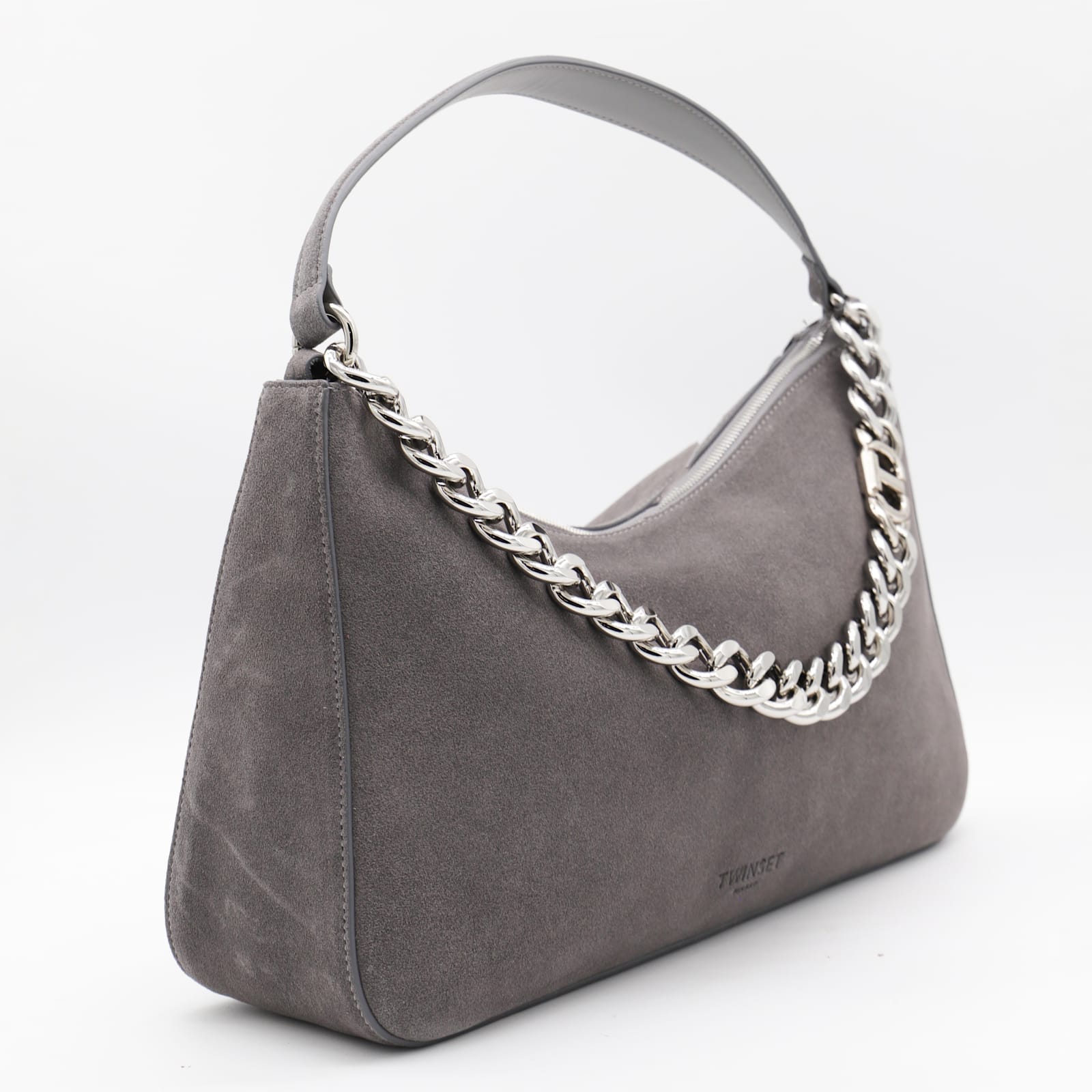 Twinset Twin-set Grey Melange Polyester Cotton Bags In Gray