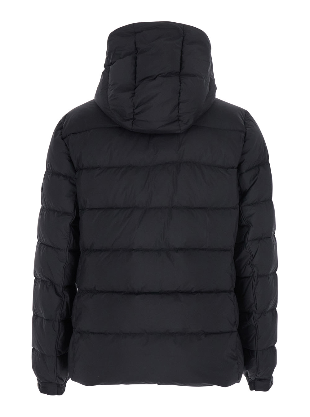 Tatras Borbore Black Down Jacket With Hood And Logo Patch On The Side In Tech Fabric Man In Black