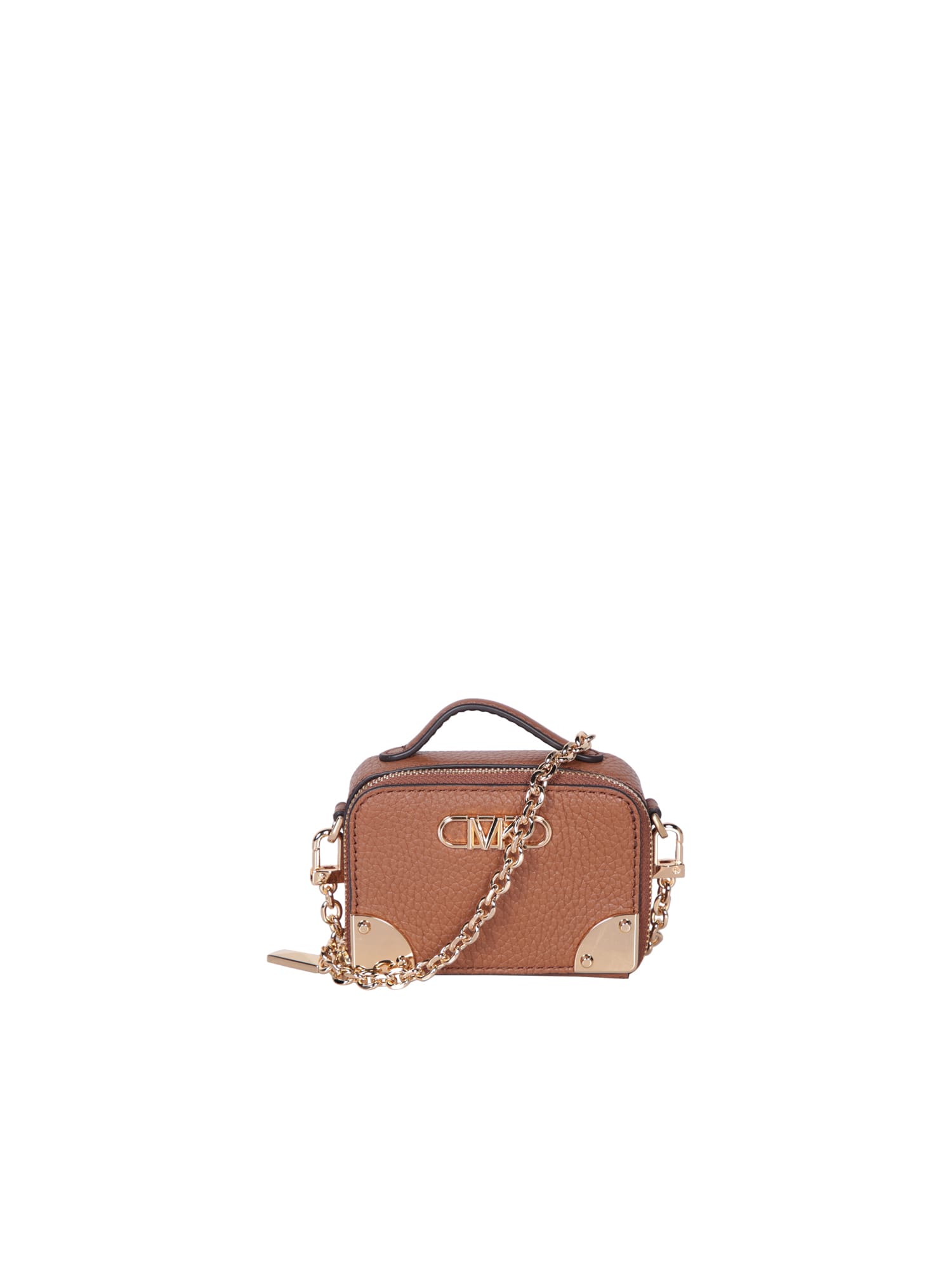 Shop Michael Kors Micro Trunk Brown Shoulder Bag