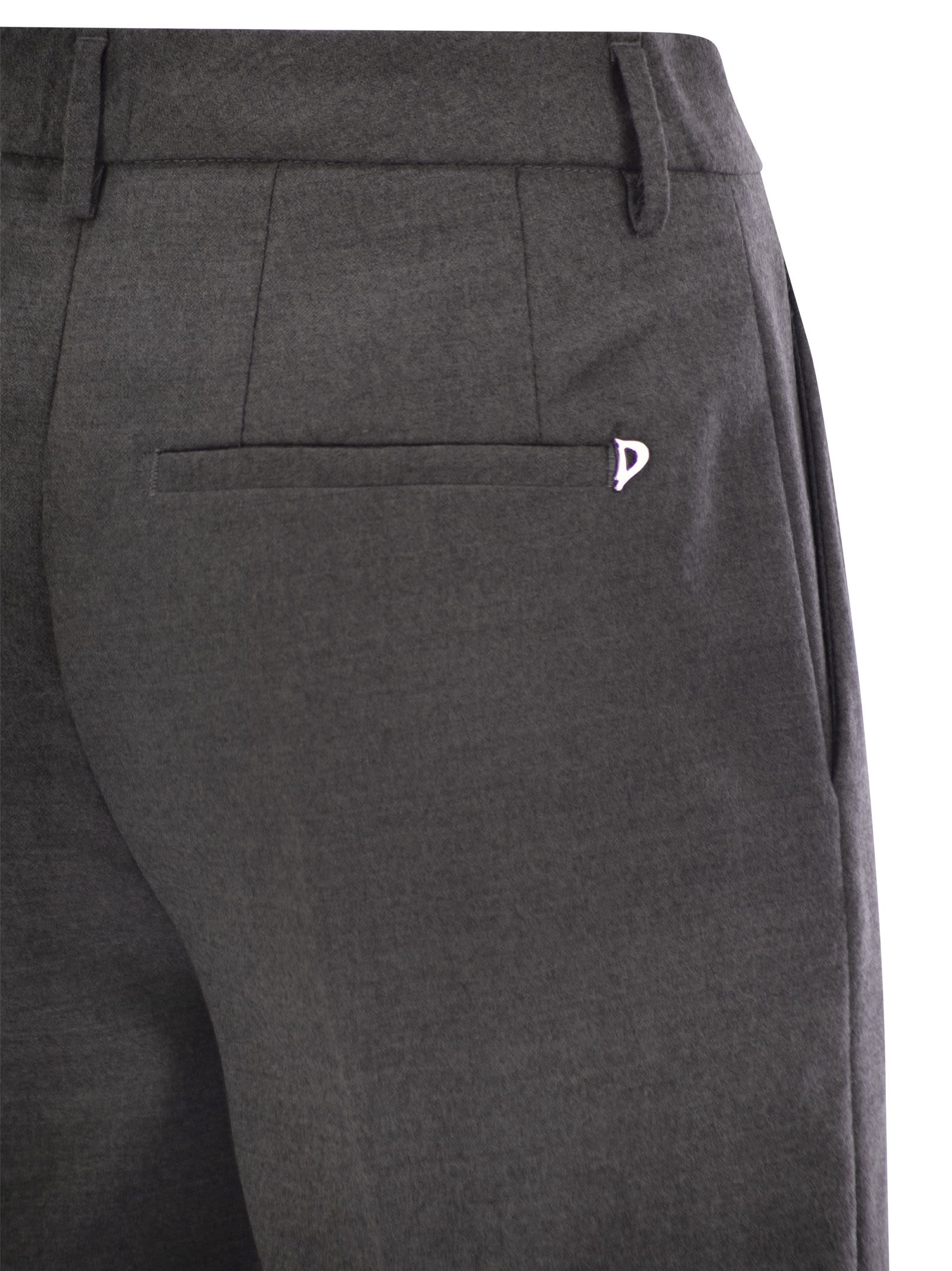 Dondup High Waist Casual Pants In Grey