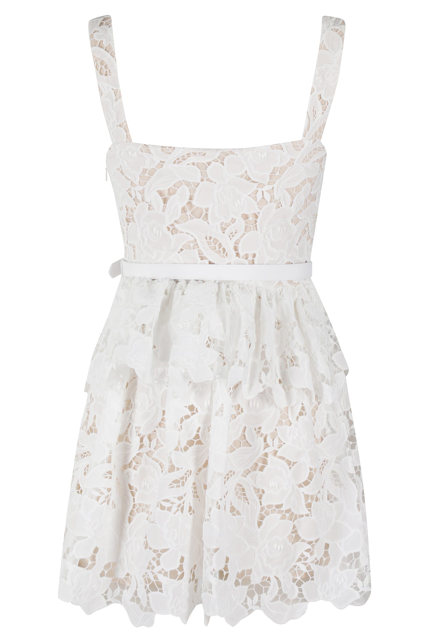 Shop Self-portrait Lace Tiered In White