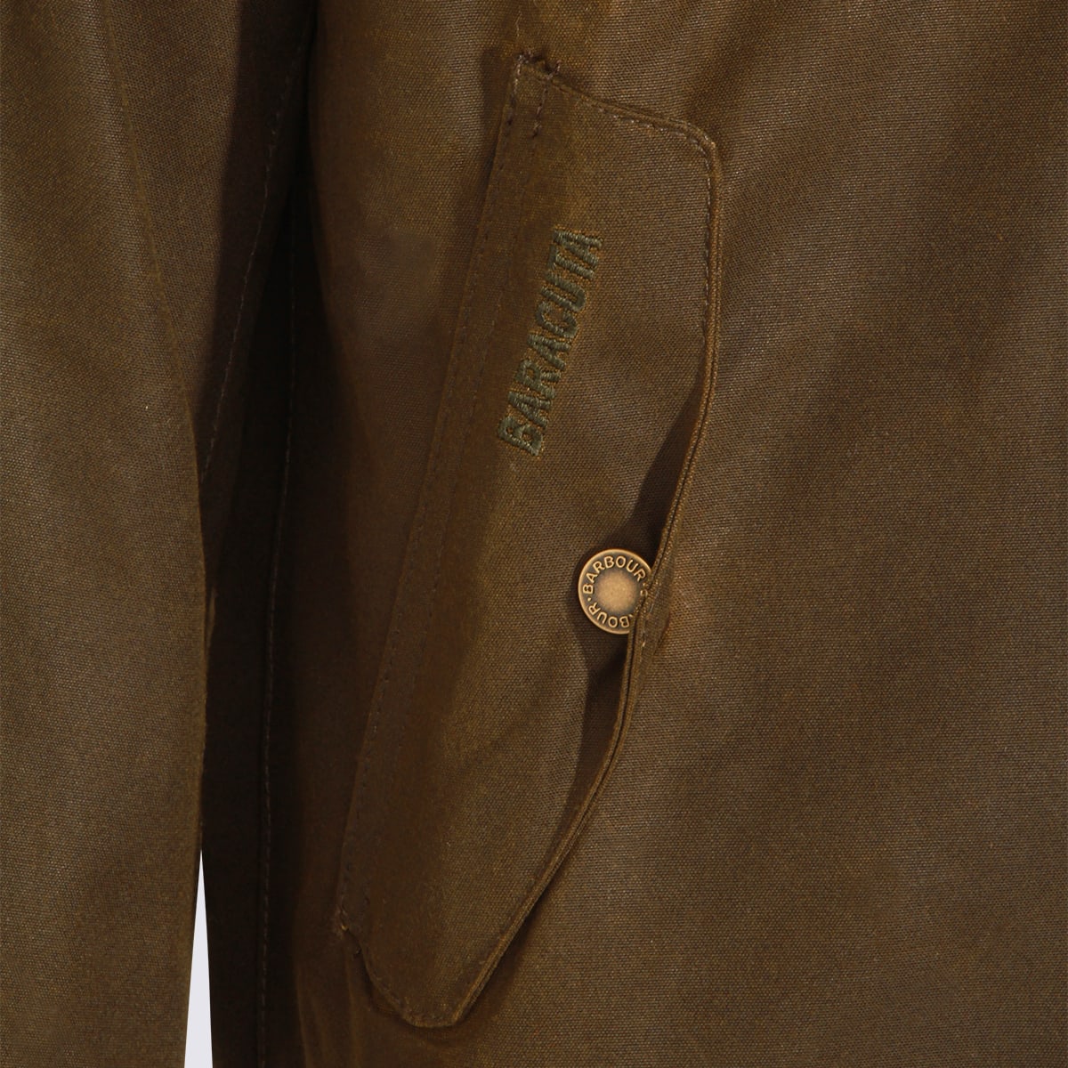 Barbour Olive Cotton Casual Jacket In Green