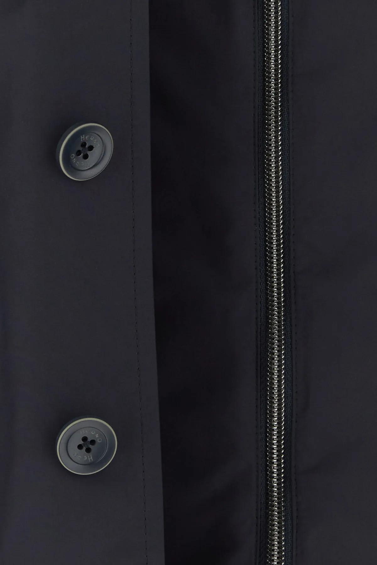 Shop Herno Navy Blue Polyester Blazer