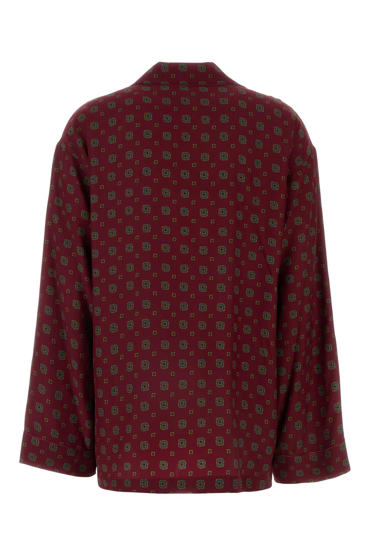 Moschino Camicia In Seta Stampata Donna In Fantasiarosso