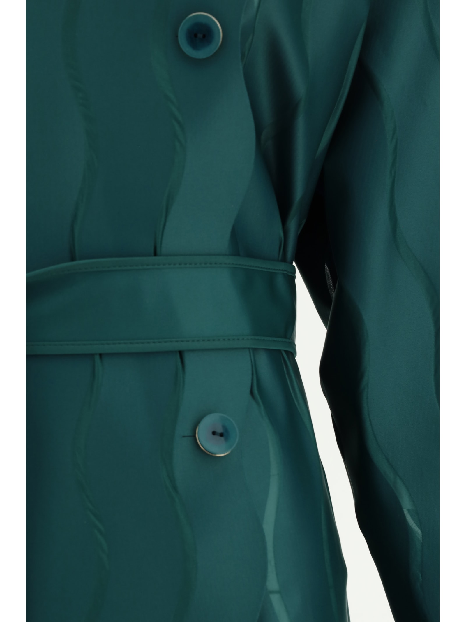 Shop Giorgio Armani Coat In Green