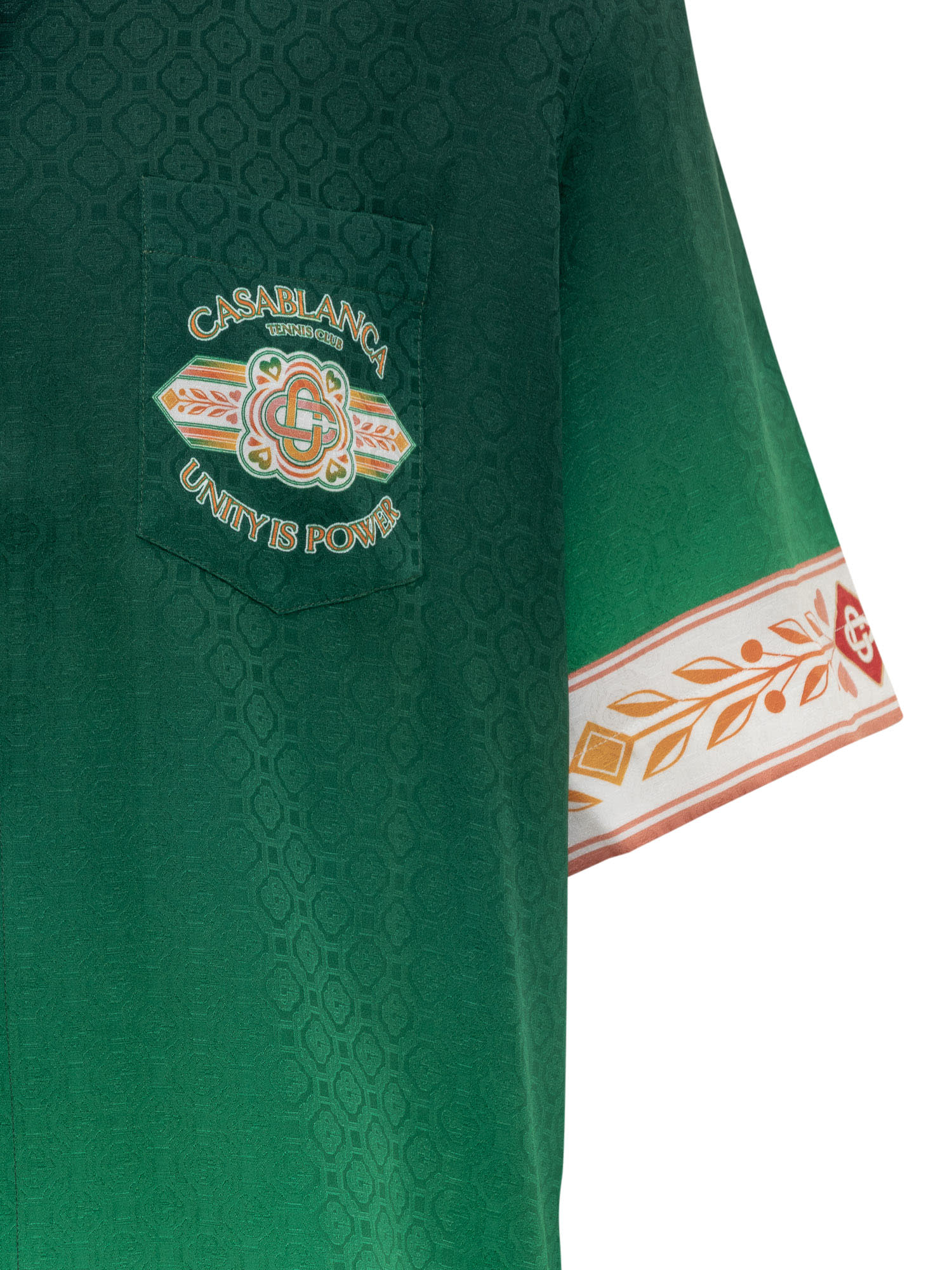 Shop Casablanca Silk Shirt With Laurel Graphics In Unity Is Power