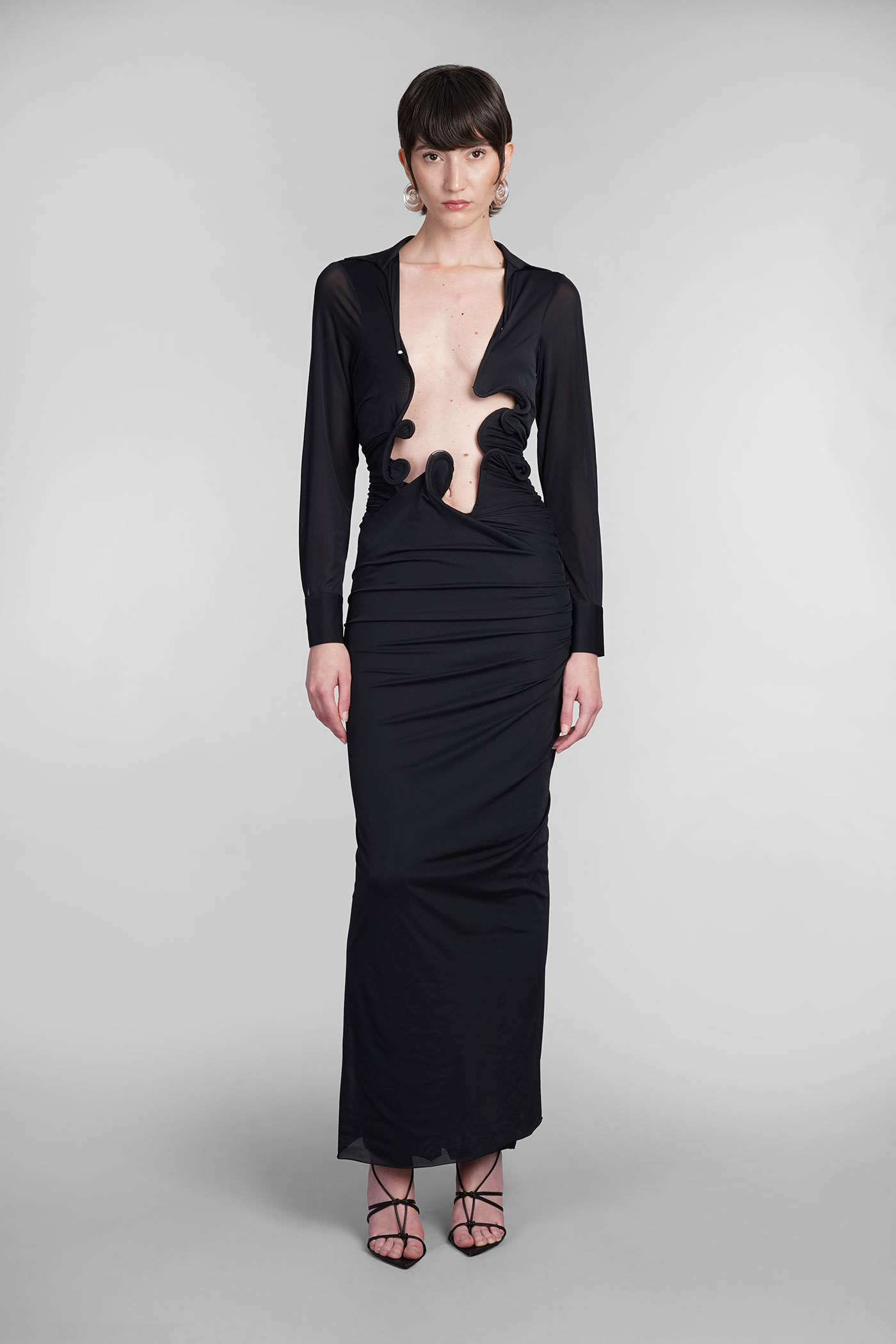 Shop Christopher Esber Dress In Black Polyamide