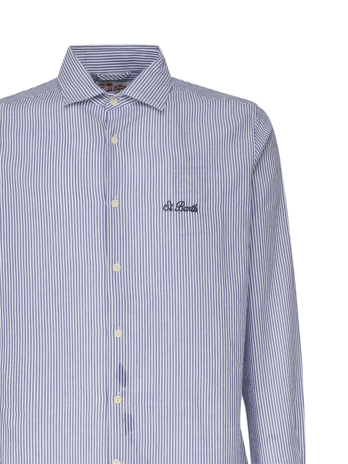 Shop Mc2 Saint Barth Cotton Pamplona Shirt In Light Blue