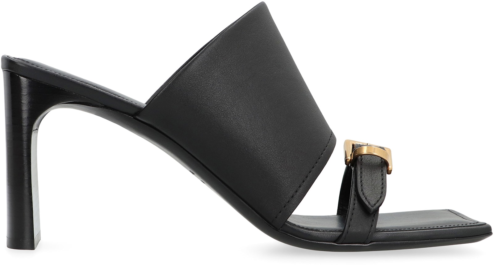 Balenciaga Black Leather Bel Air Sandals In Black