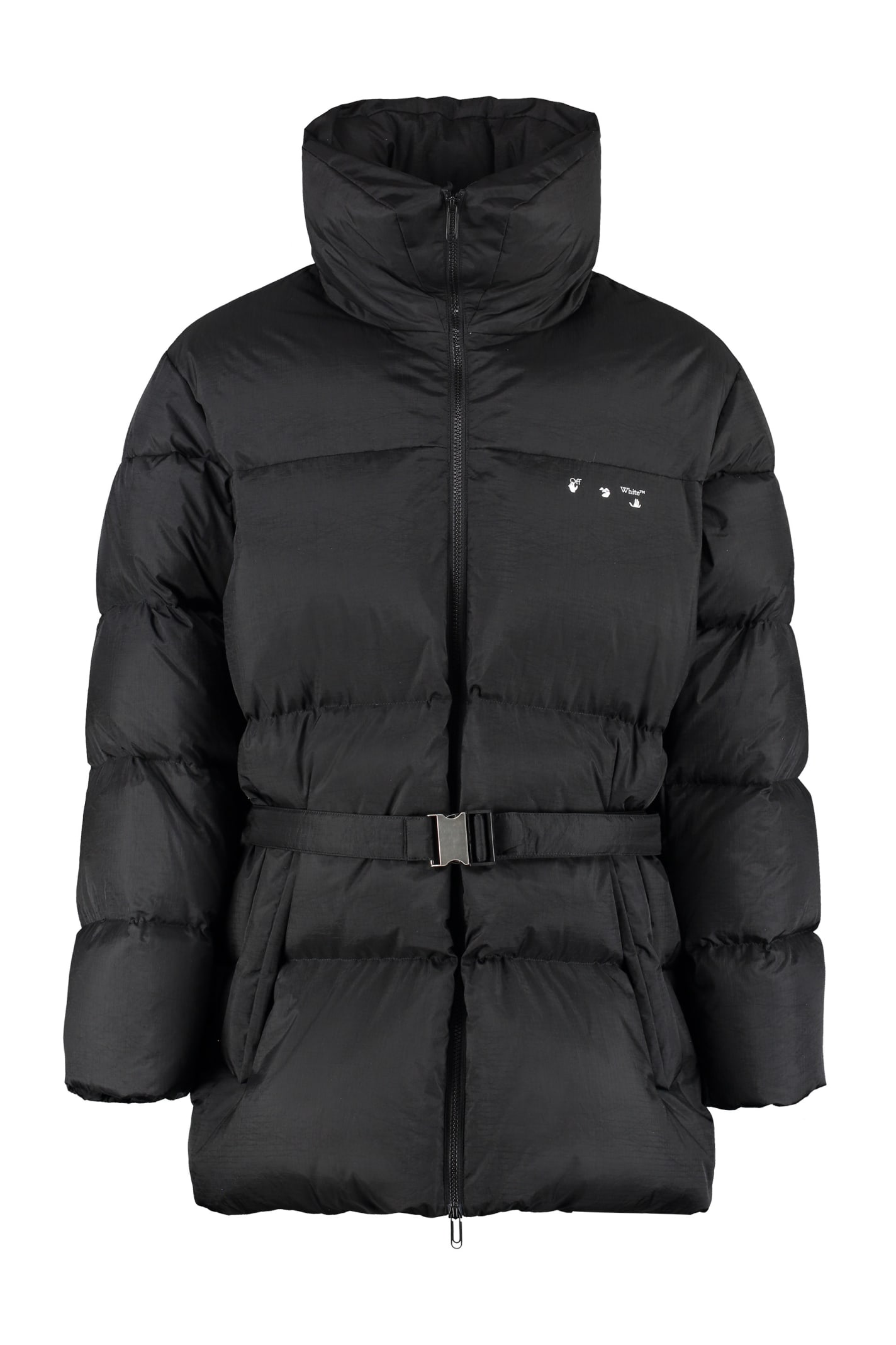Off-White Belted Full Zip Down Jacket