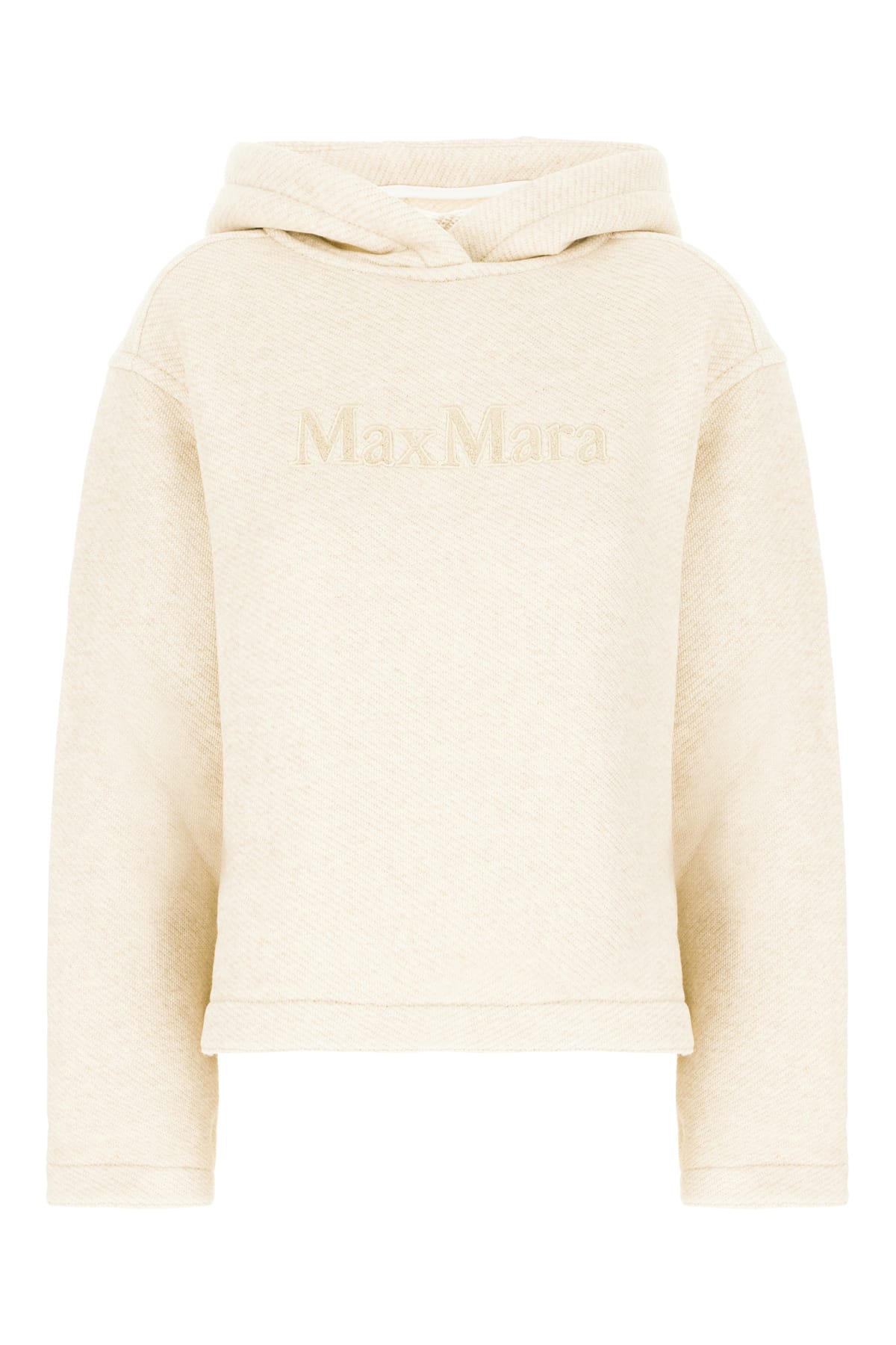 Max Mara Sand Cotton Blend Sweatshirt In Bianco