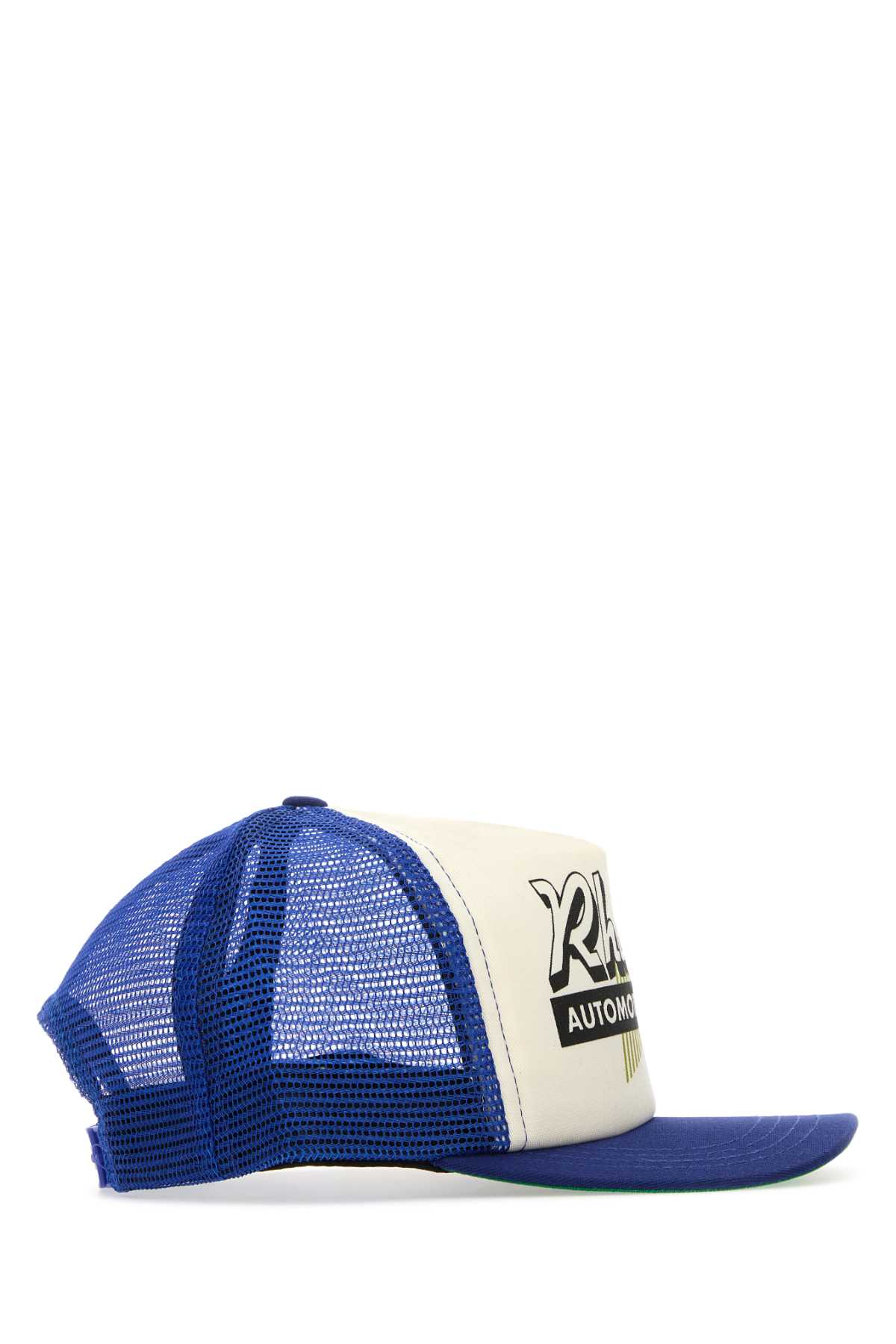 Rhude Two-tone Polyester Blend Auto Racing Baseball Cap In Navyivory