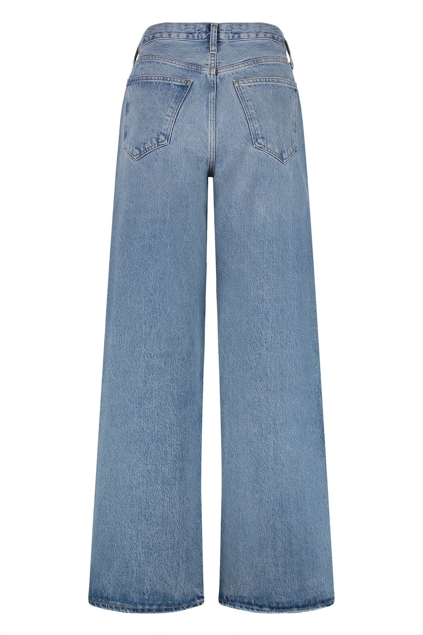 Agolde Light Blue Wide Jeans In Cotton Blend Denim Woman In Blue