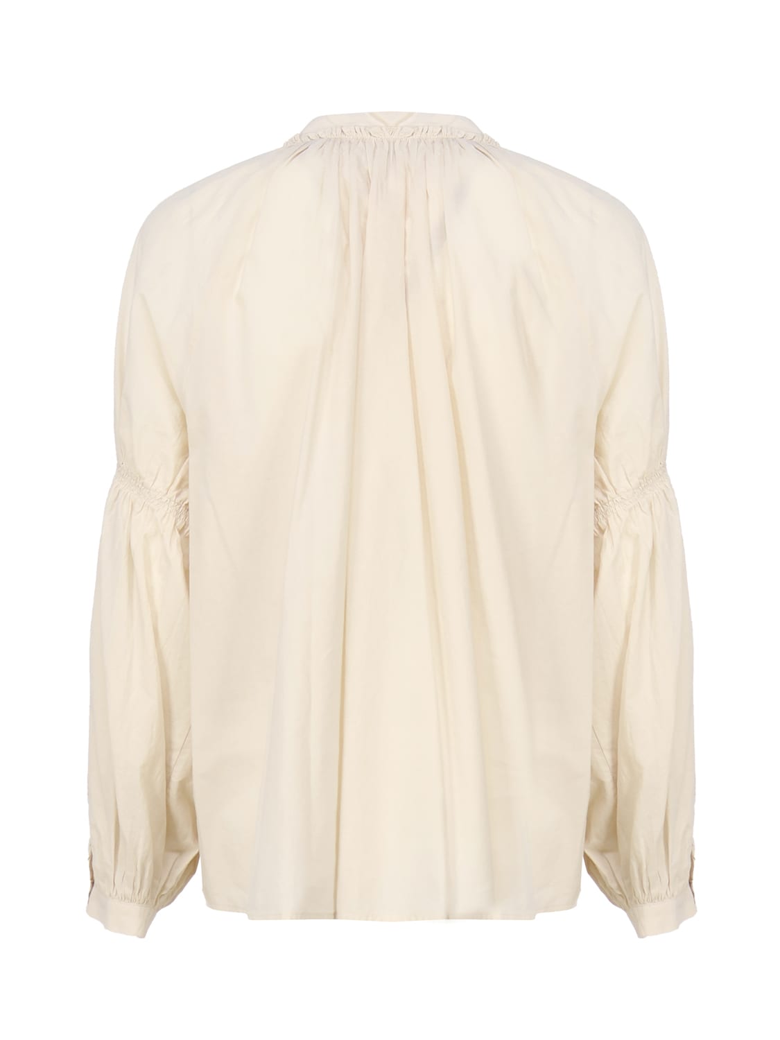 Shop Pinko Muslin Blouse With Perforated Embroidery In White