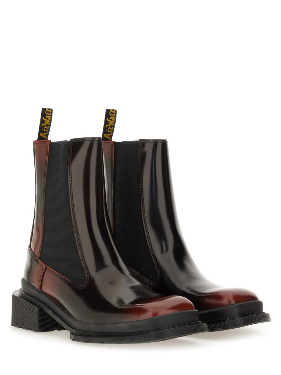 Dr. Martens Damen Maybole Leder Chelsea Stiefel Mit Eckiger Zehenpartie In Rot