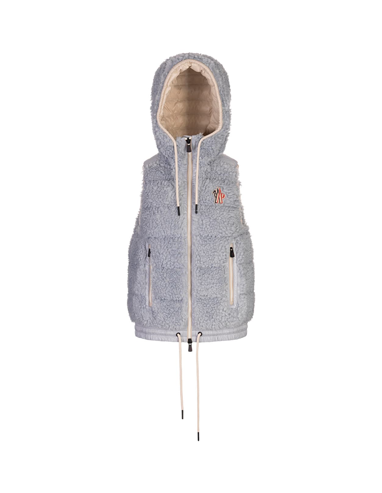 Shop Moncler Light Blue Teddy Padded Gilet