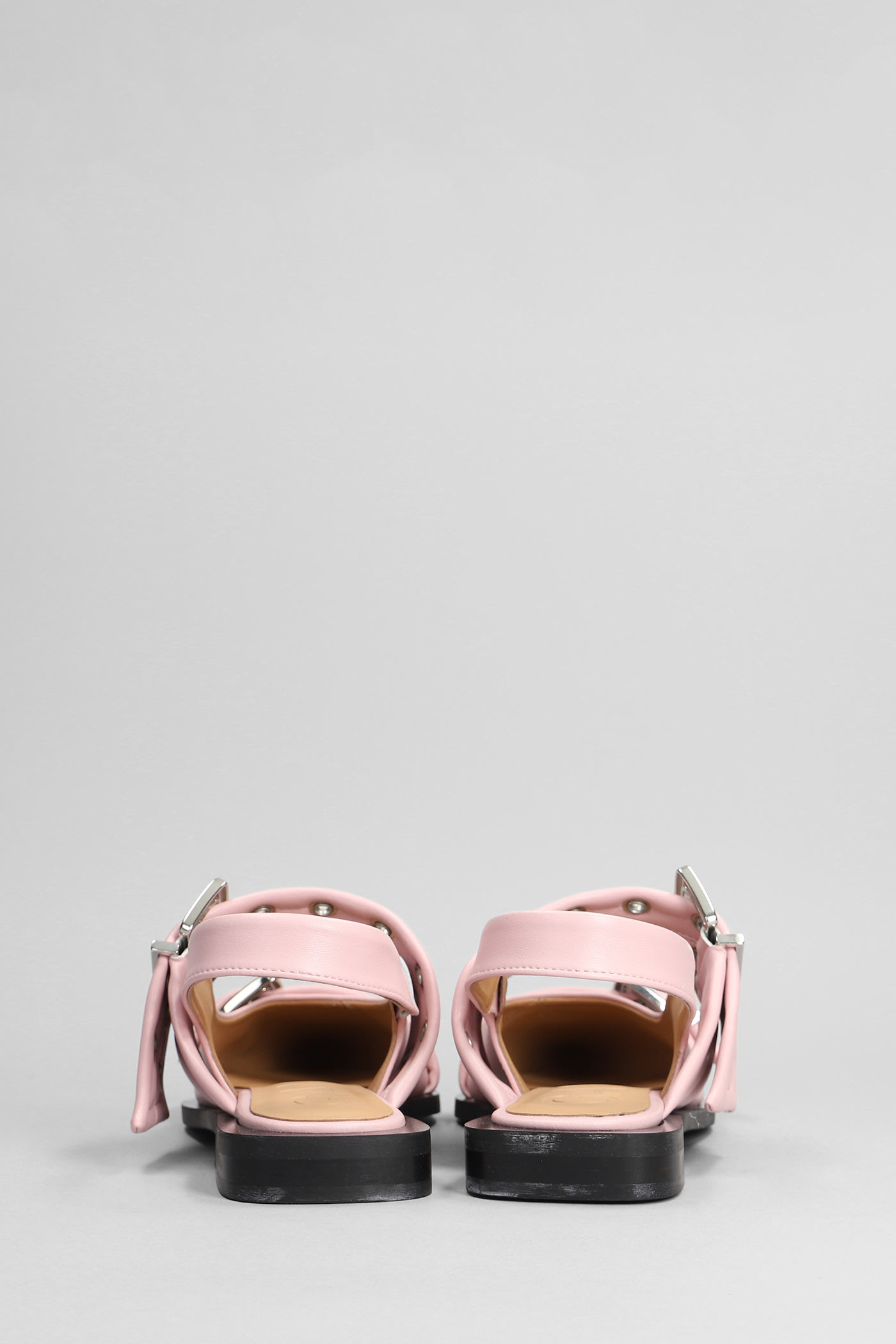 Shop Ganni Ballet Flats In Rose-pink Leather