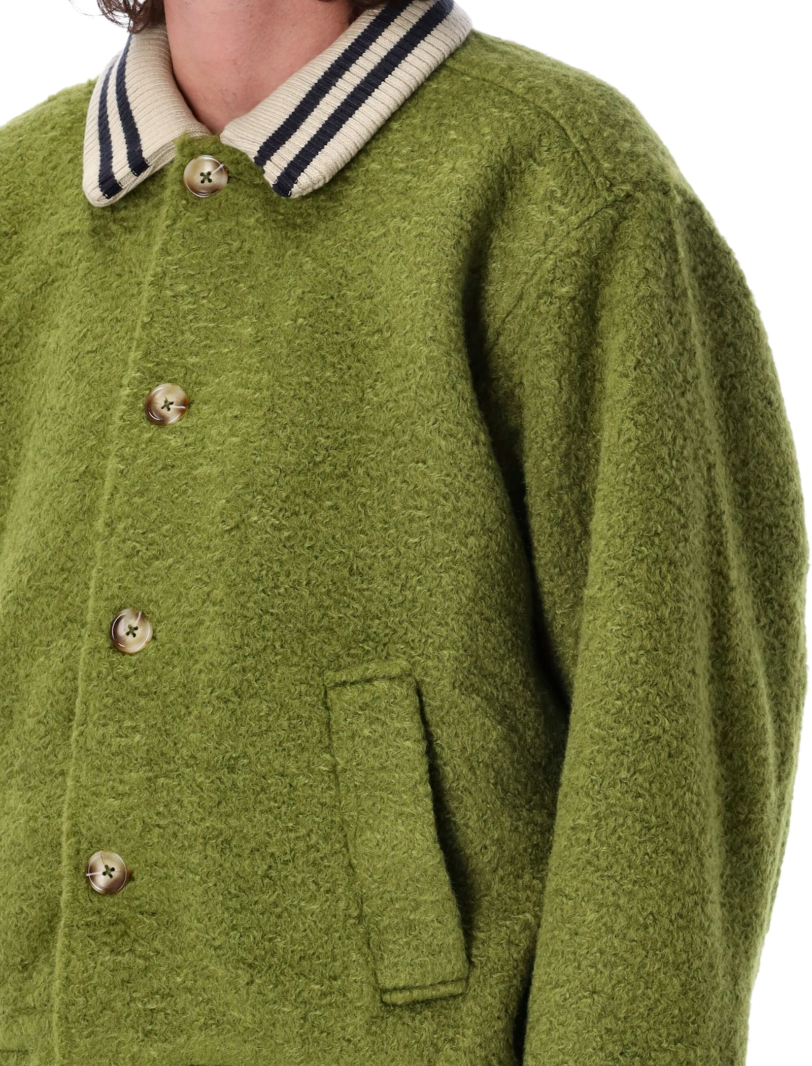 Shop Obey Saunders Blouson Jacket In Moss Green