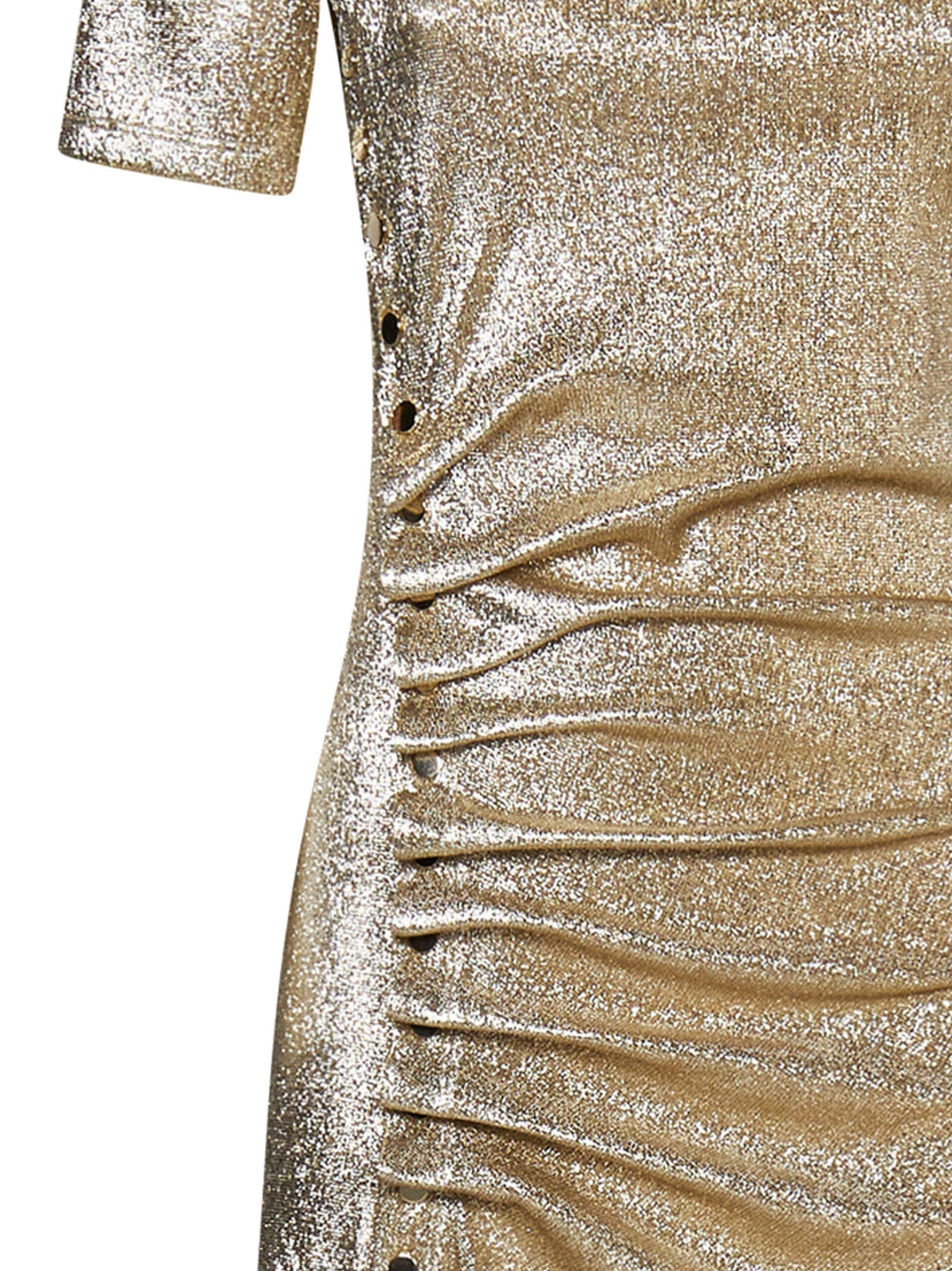 Shop Paco Rabanne Mini Dress In Argento/oro