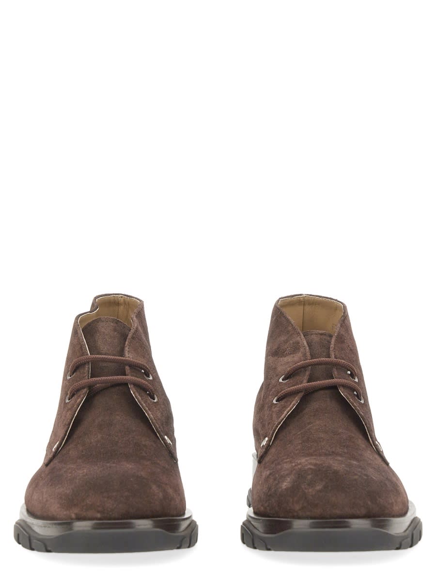Alexander Mcqueen Men Suede Boot In Brown