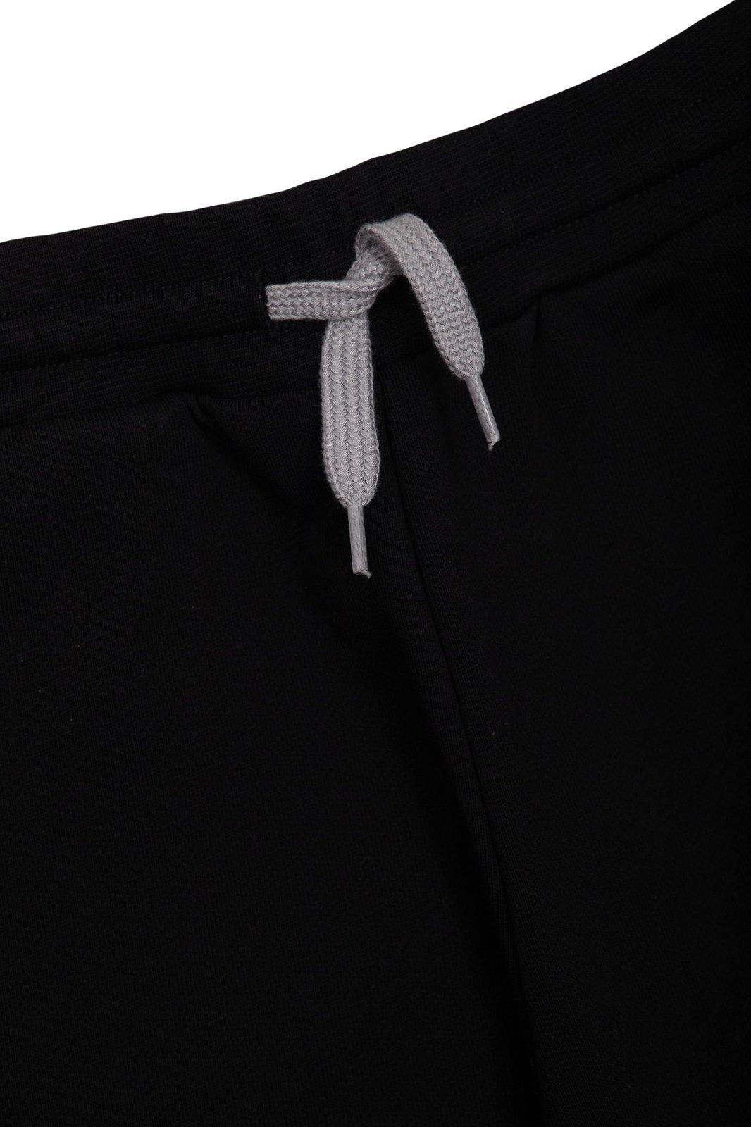 Shop Fendi Logo Printed Drawstring Sweatpants In Black/metal