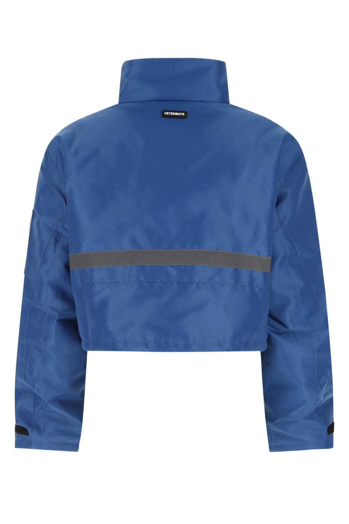 Shop Vetements Blue Polyester Padded Jacket In Royalblue