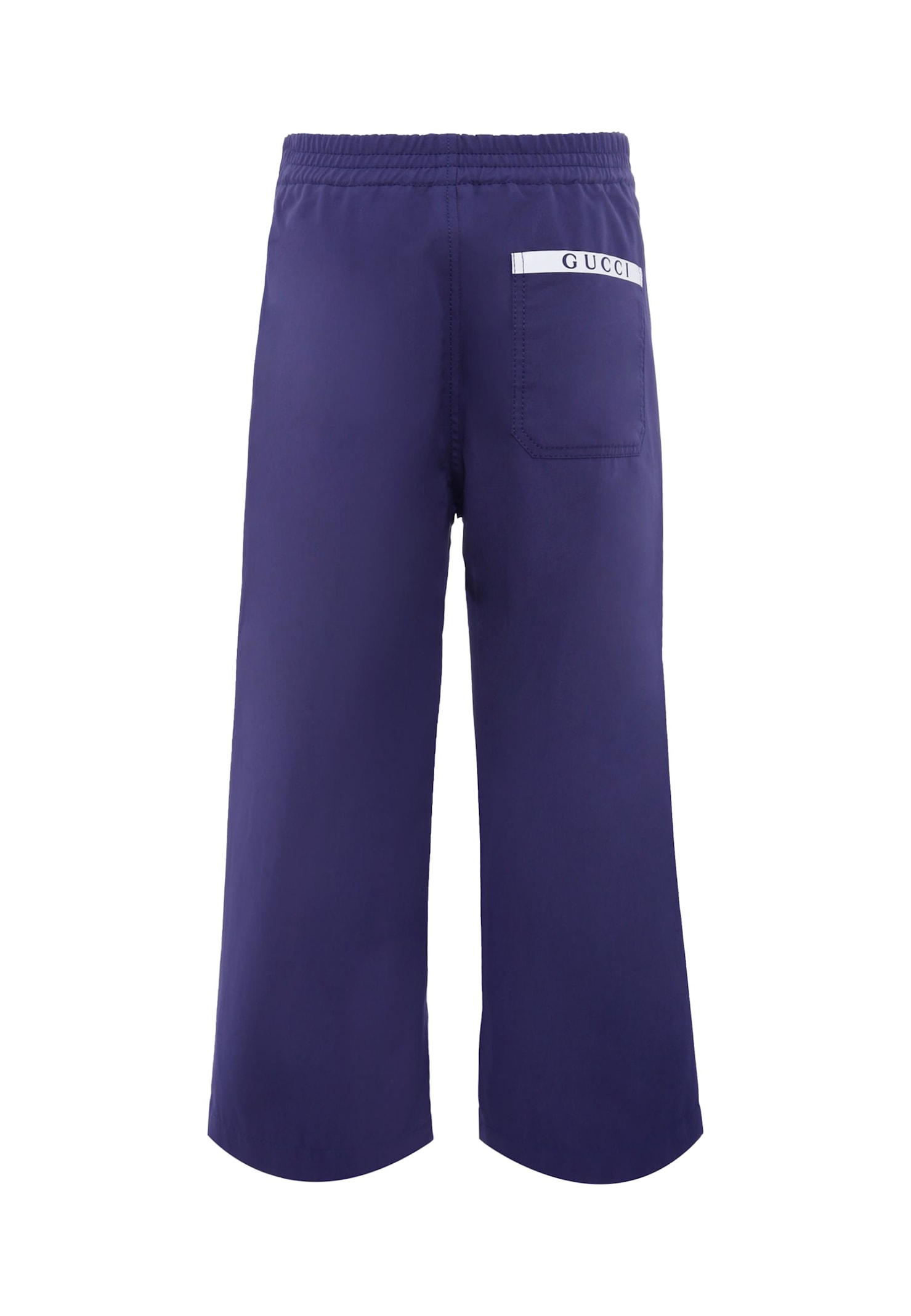 Gucci Blue Trousers For Boy With Logo In Blue