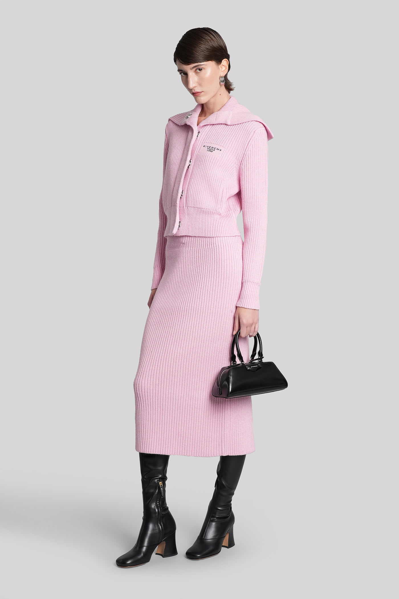 Givenchy Skirt In Rose-pink Wool In Pink