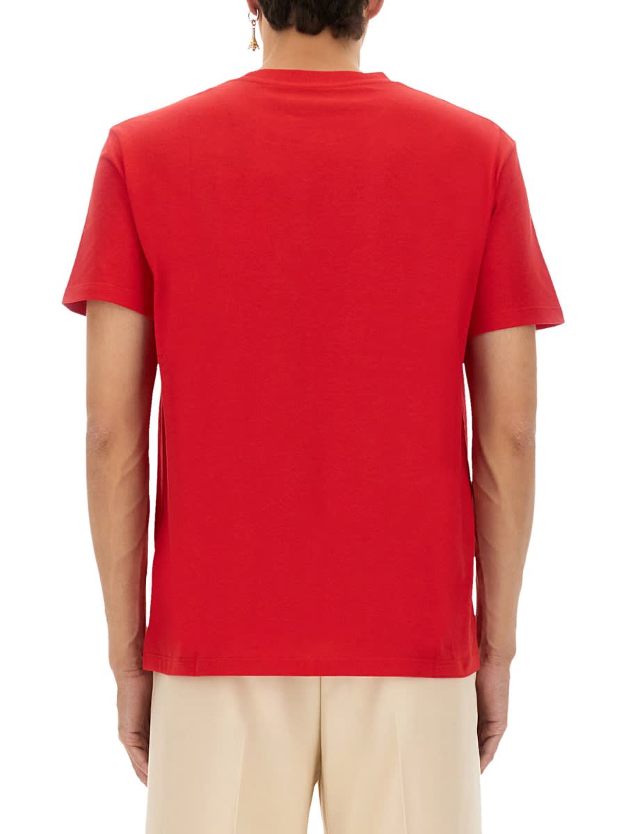 Valentino Cotton T-shirt With Vlogo Patch In Red