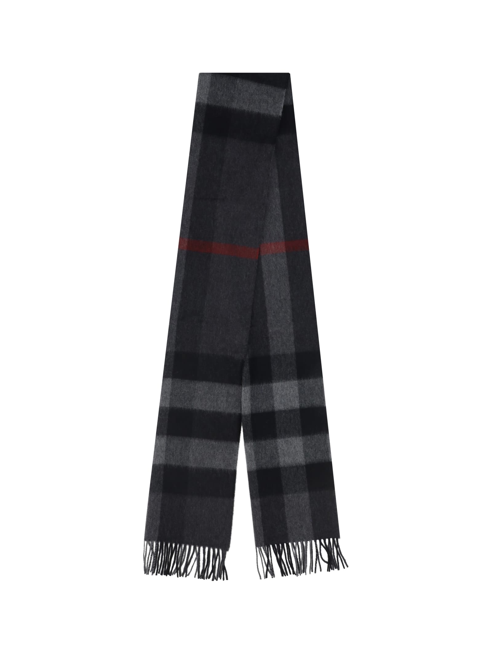 Shop Burberry Scarf In Charcoal
