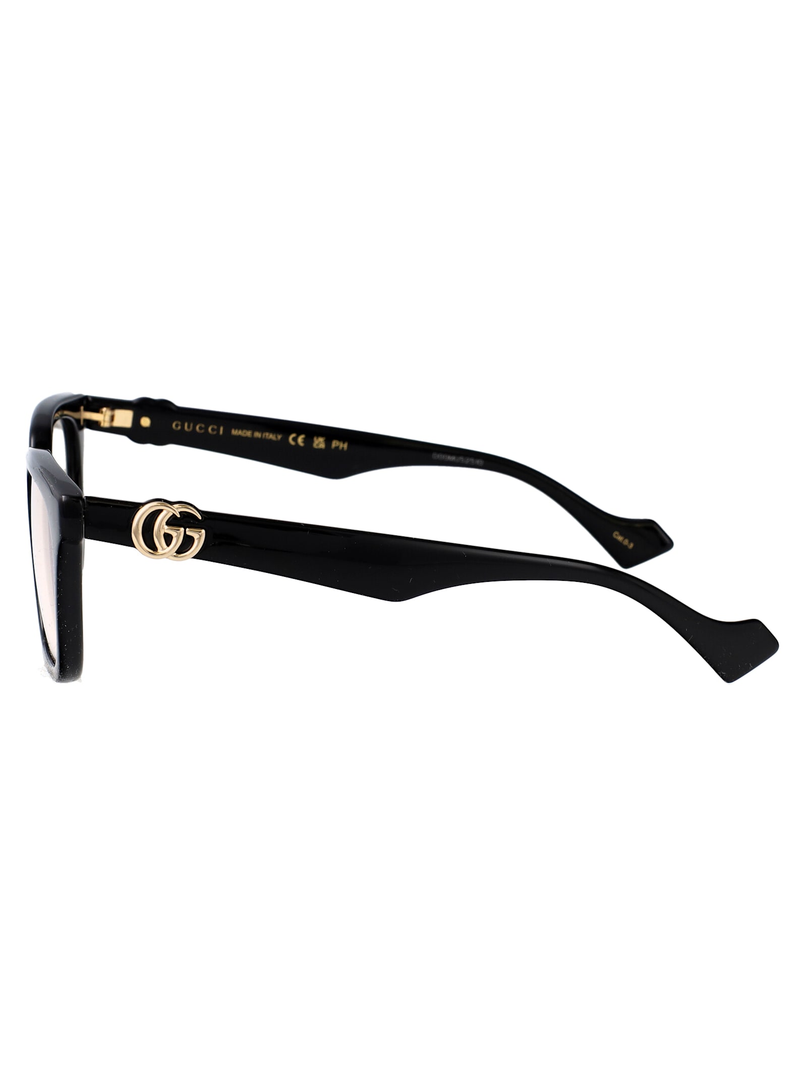 Gucci Gg1536o Square-frame Glasses In 001 Black Black Transparent