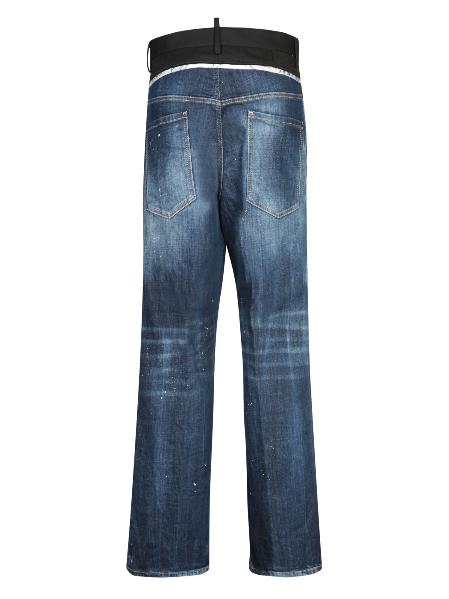 Shop Dsquared2 Blue Loose Cut Off Jeans