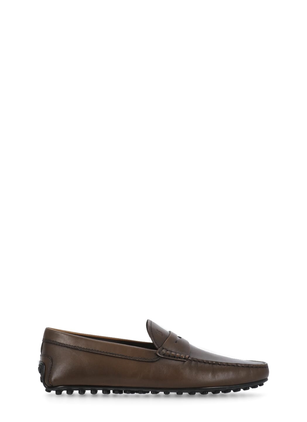 Shop Tod's Smooth Leather Loafers In Brown