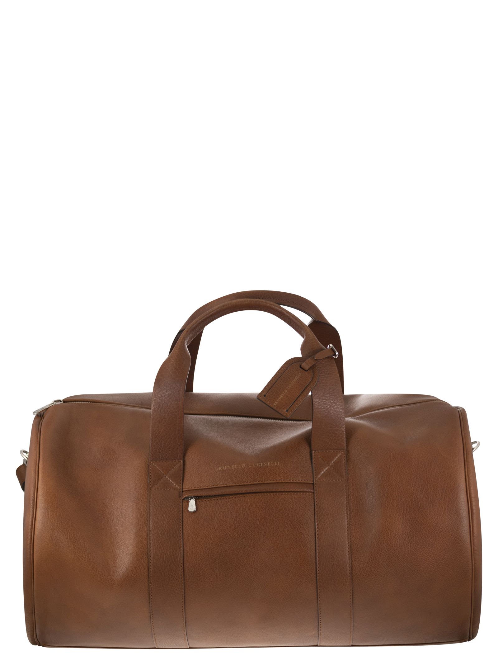 Shop Brunello Cucinelli Leather Active Bag In Cognac