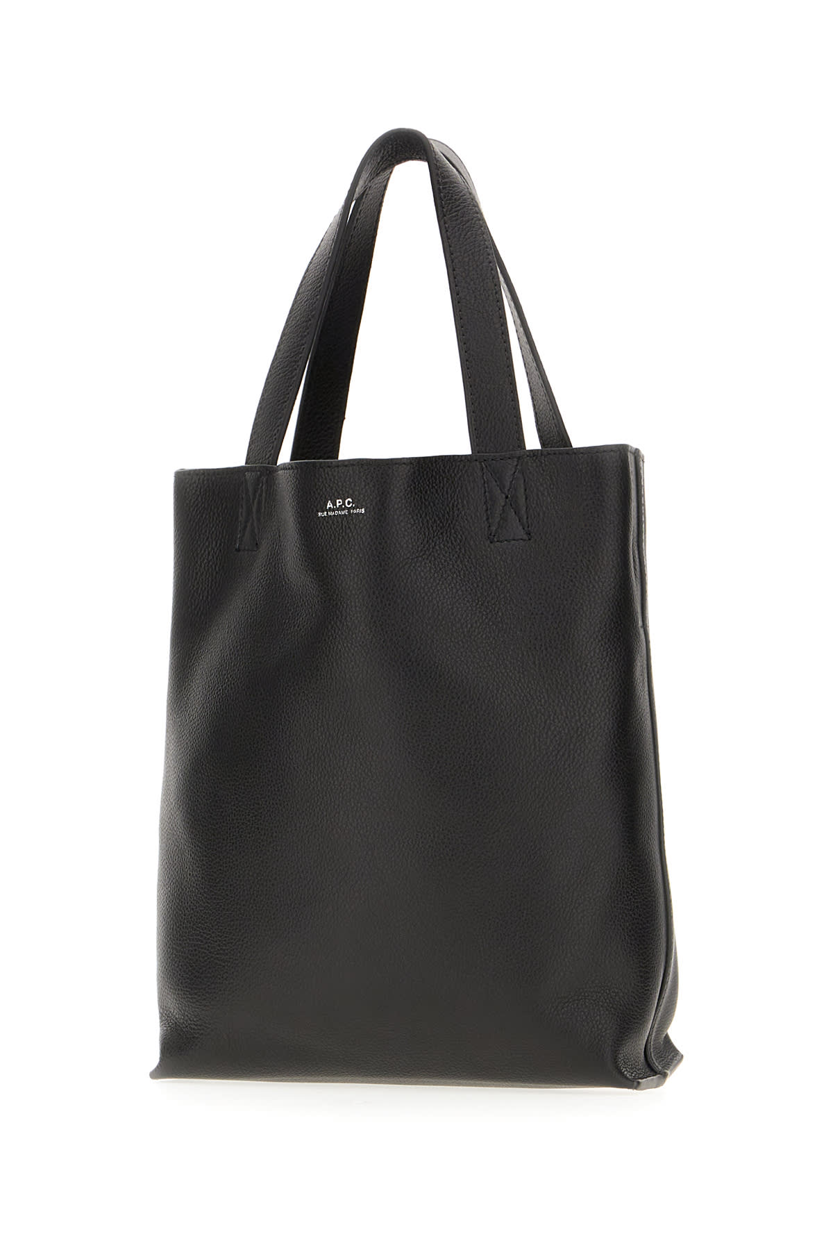 Shop Apc Black Leather Handbag In Lzz