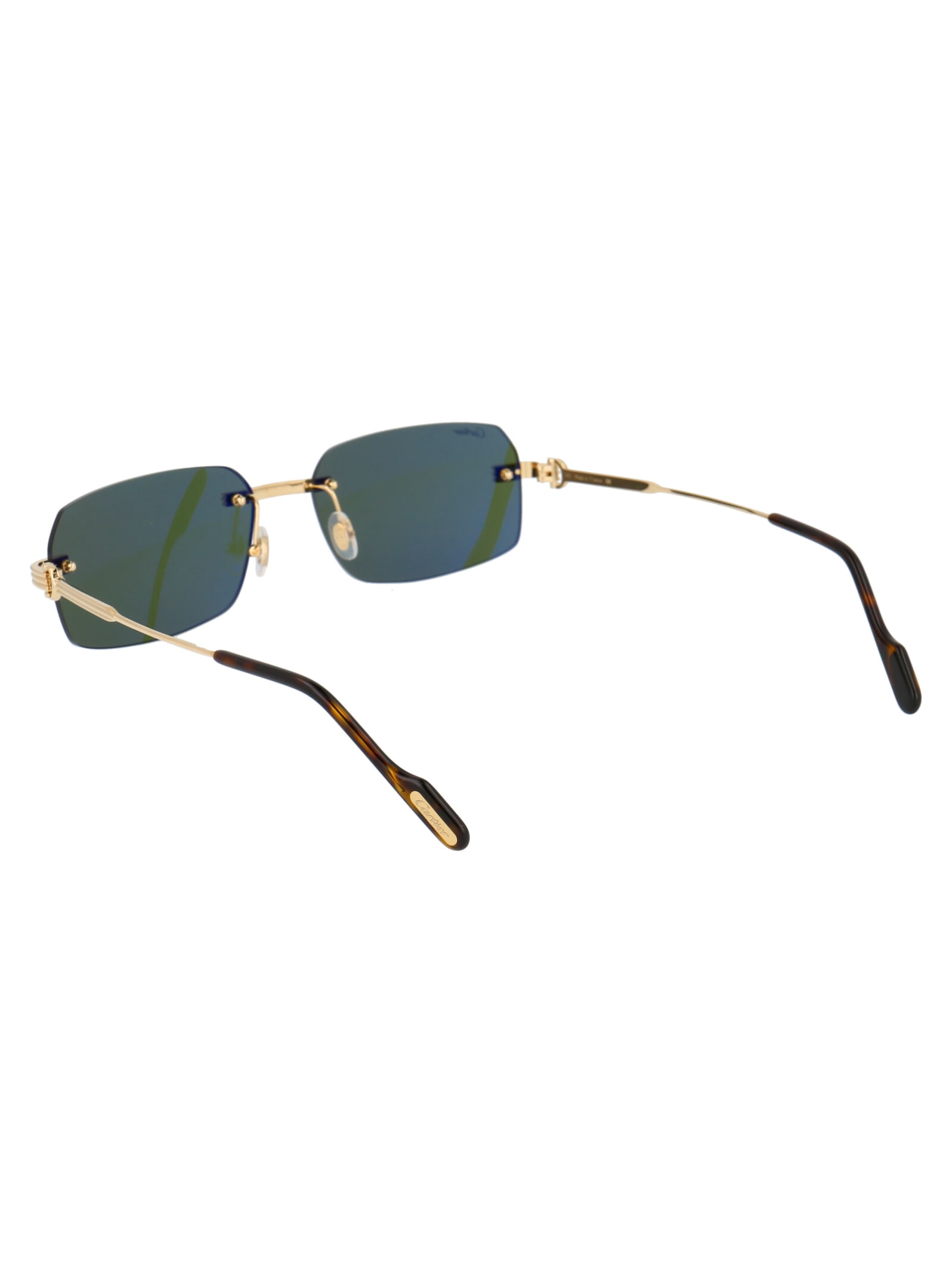 Shop Cartier Ct0271s Sunglasses In 002 Gold Gold Green