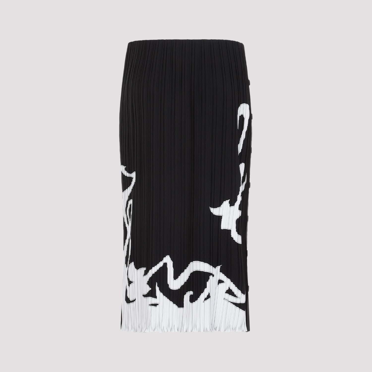 Shop Lanvin Pleated Long Skirt In Black