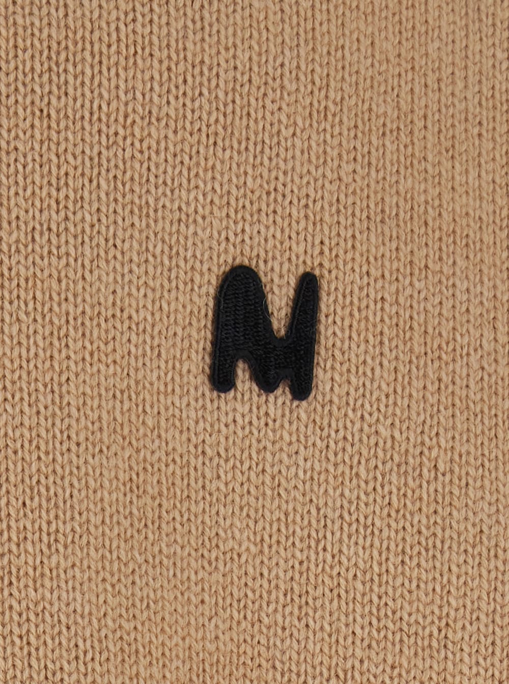 Msgm Logo-embroidered Crew-neck Sweater In Brown